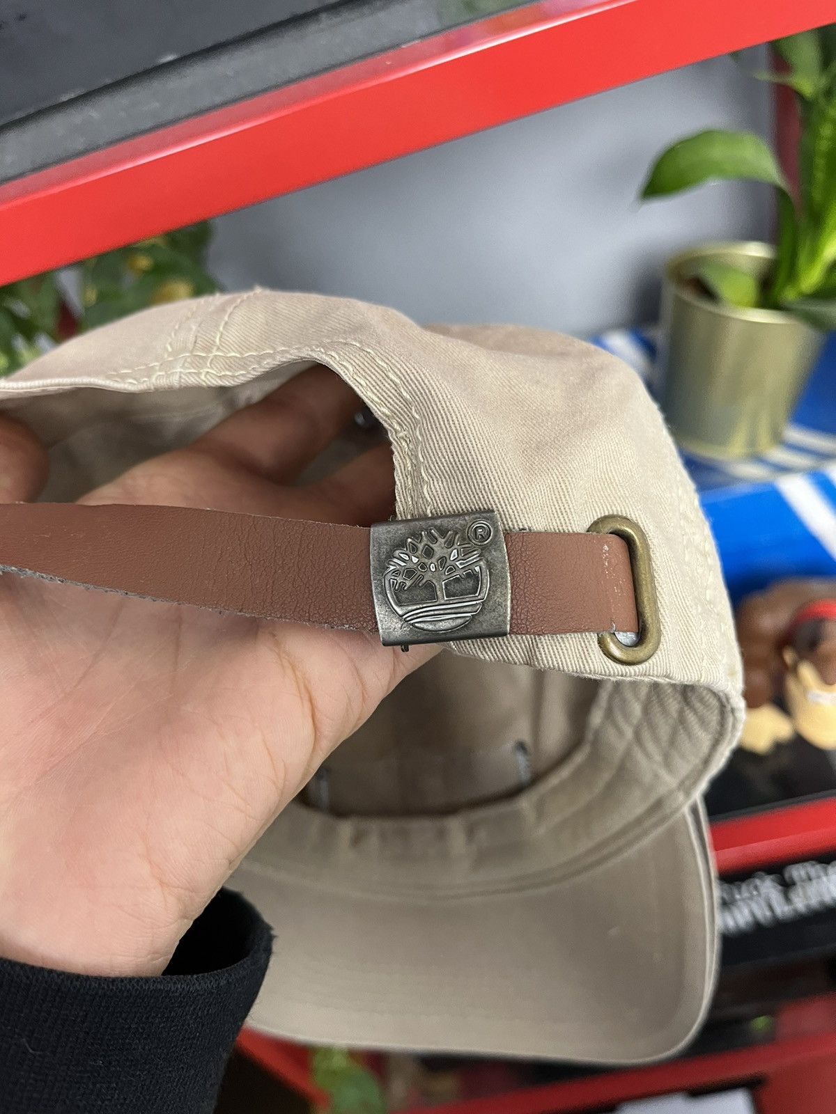 Timberland × Vintage Vintage 90s Timberland distressed leather tab logo hat Size ONE SIZE - 5 Thumbnail