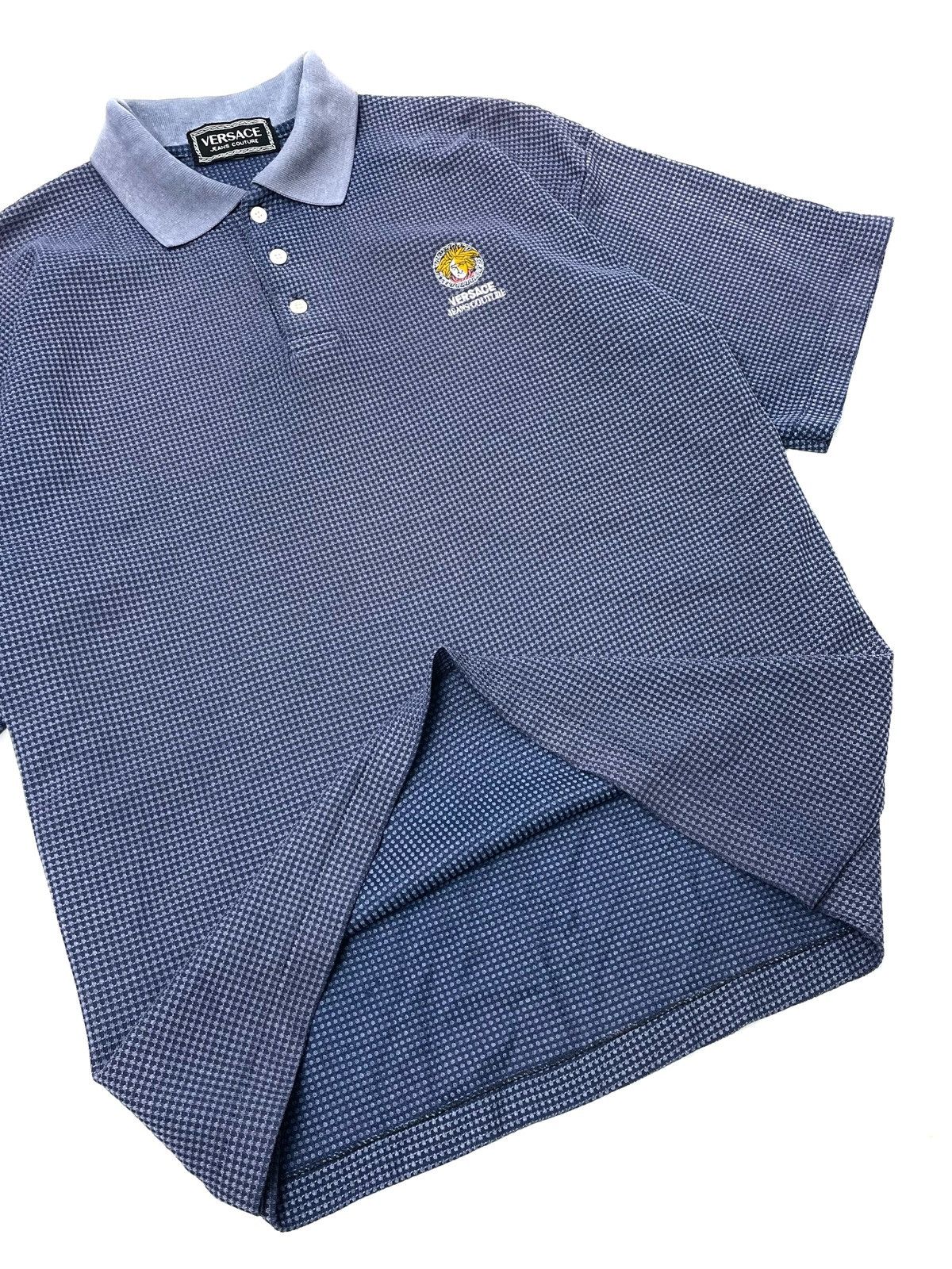 Versace Jeans Couture Vintage Versace Jeans Couture Medusa Logo Waffle Knit Polo Size US XL / EU 56 / 4 - 9 Thumbnail