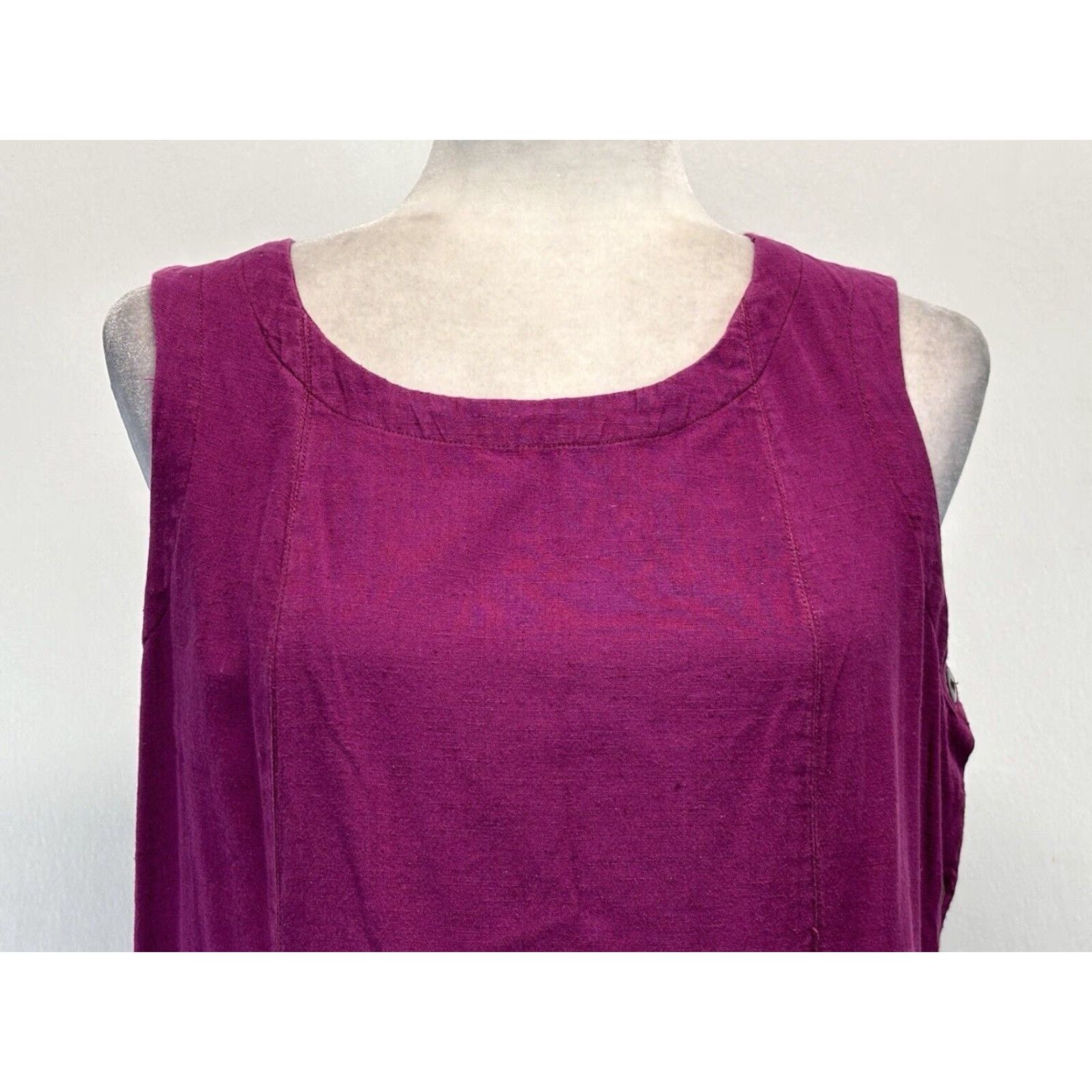 Vintage VINTAGE Bryn Connelly Purple Linen Blend Midi Dress Women's Medium Sleeveless Size M / US 6-8 / IT 42-44 - 5 Thumbnail