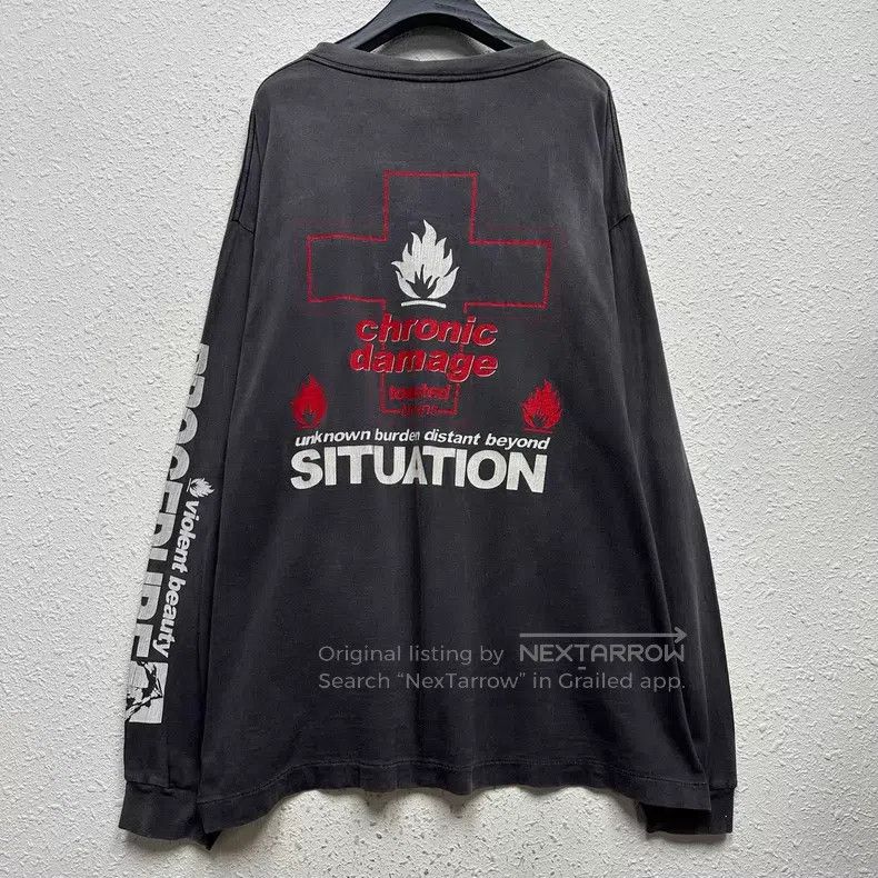 Saint Michael Saint Michael Floral cross graffiti long sleeves Size US XXL / EU 58 / 5 - 2 Thumbnail
