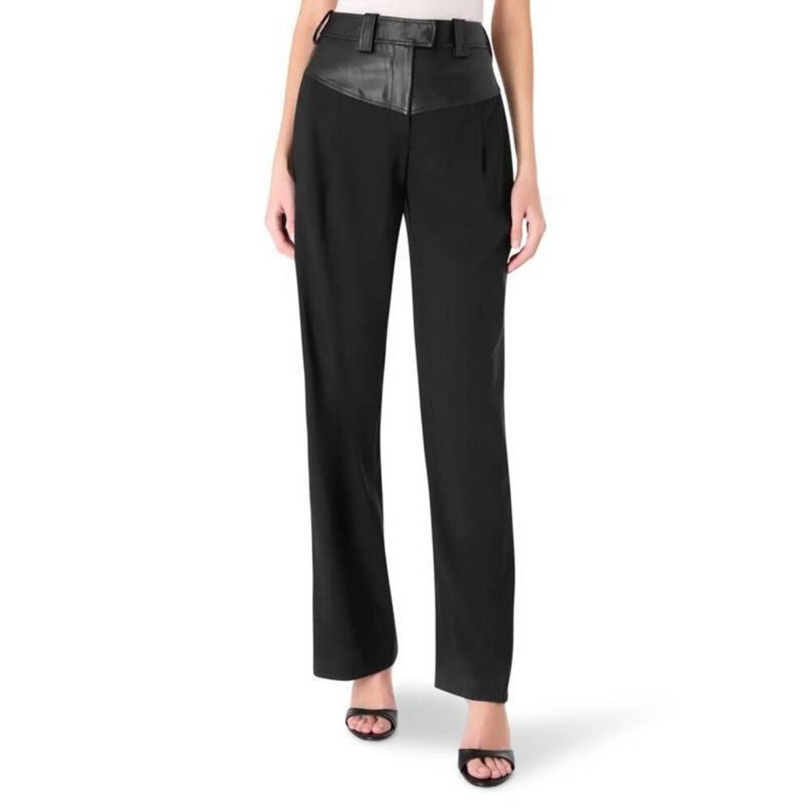 Christopher Esber Christopher Esber Straight Leg Pants wool leather straight 8 Size 30" / US 8 / IT 44 - 1 Thumbnail