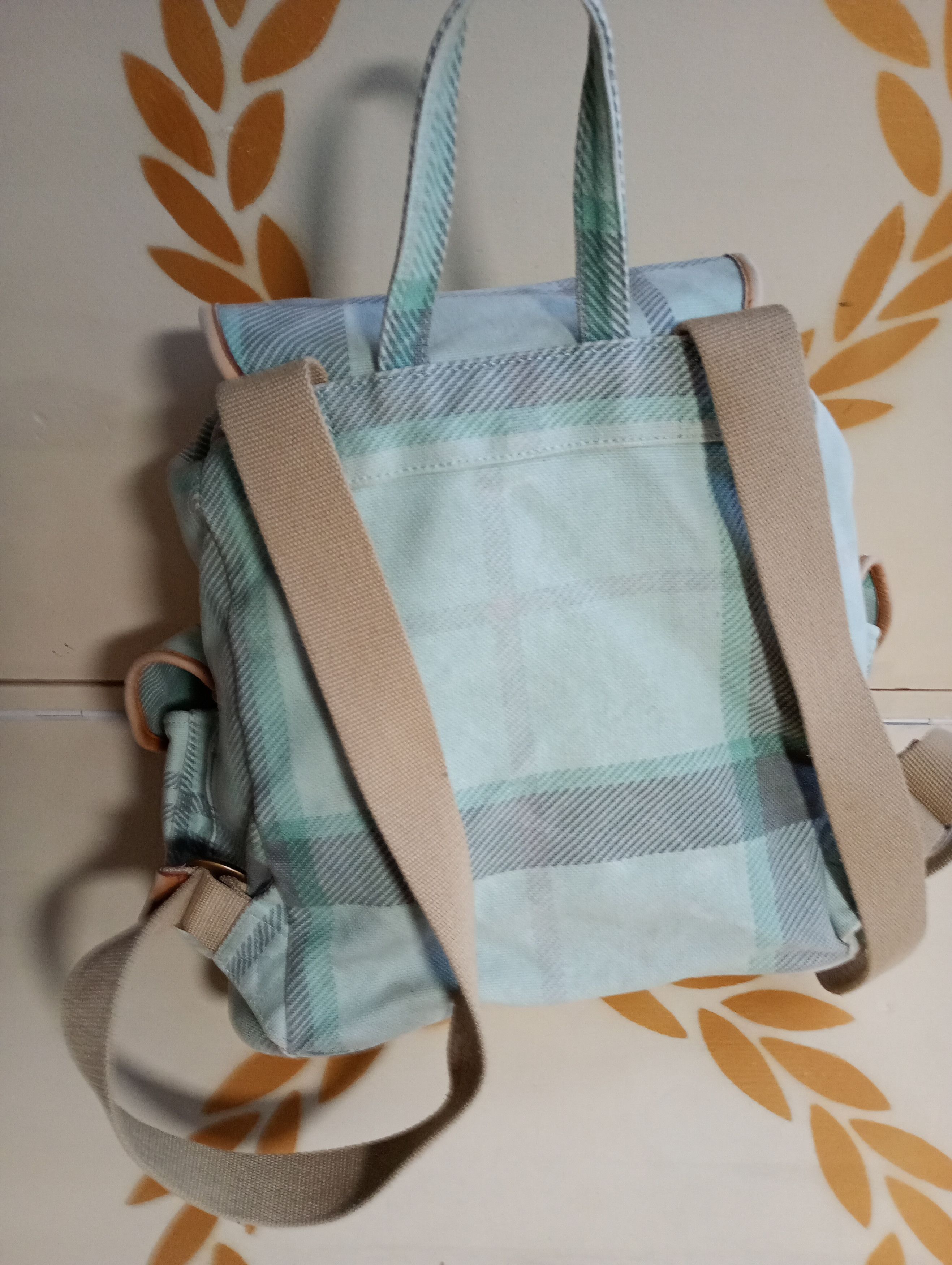 Barbour Barbour Rucksack Check Backpack Green Cotton Leather Size ONE SIZE - 9 Thumbnail