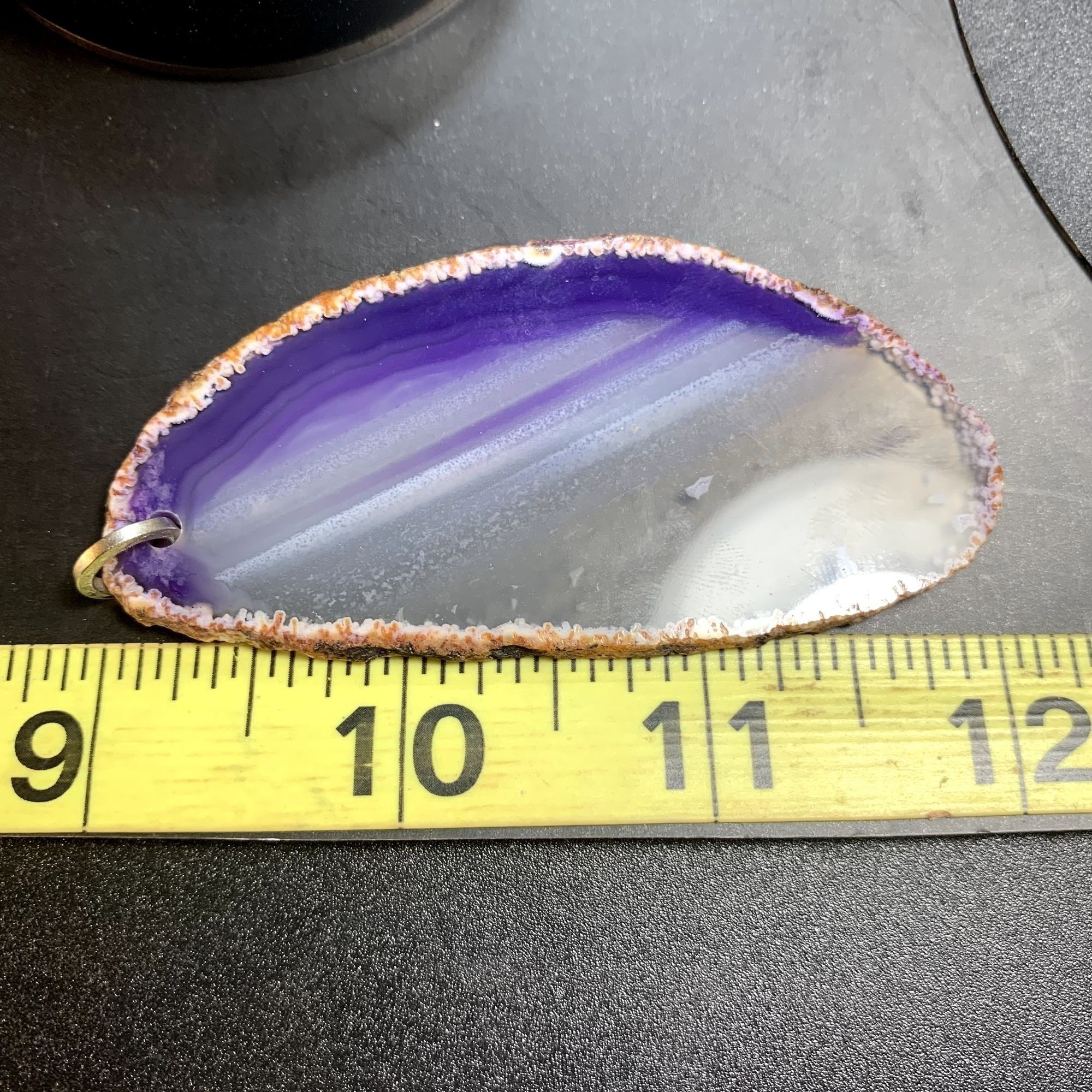 Other Large Purple White & Clear Quartz Slab Pendant Sterling Silv Size ONE SIZE - 7 Thumbnail