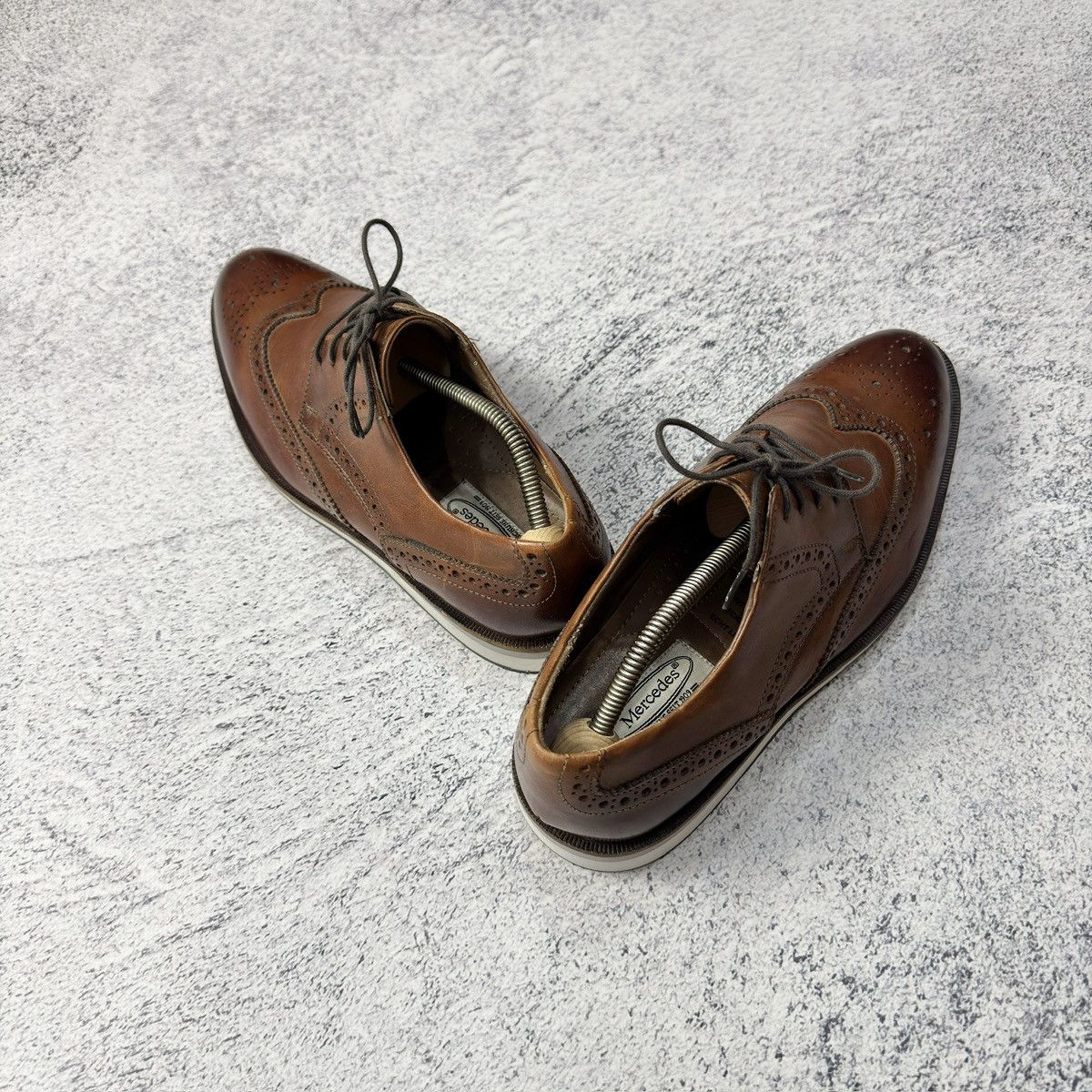 Designer × Mercedes-Benz Mercedes Mens Brown Leather Derbies US9 UK8 EU42 27cm Size US 9 / EU 42 - 9 Thumbnail