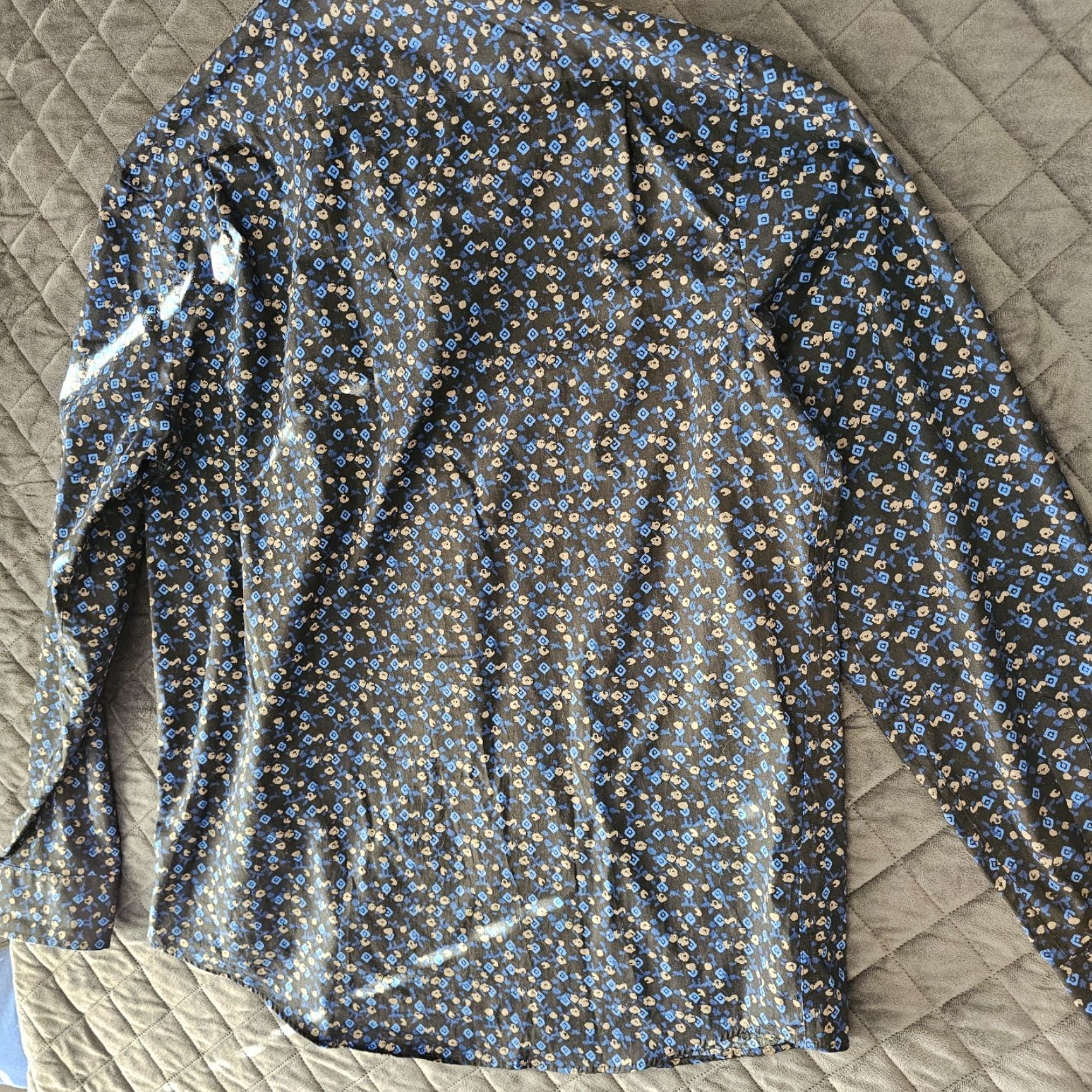 Michael Kors Michael Kors Button-Up Shirt Large Blue Midnight Long Sleeve Allover Print Floral Classic Button-Up Mens Regular Size L Color Black Size US L / EU 52-54 / 3 - 7 Thumbnail