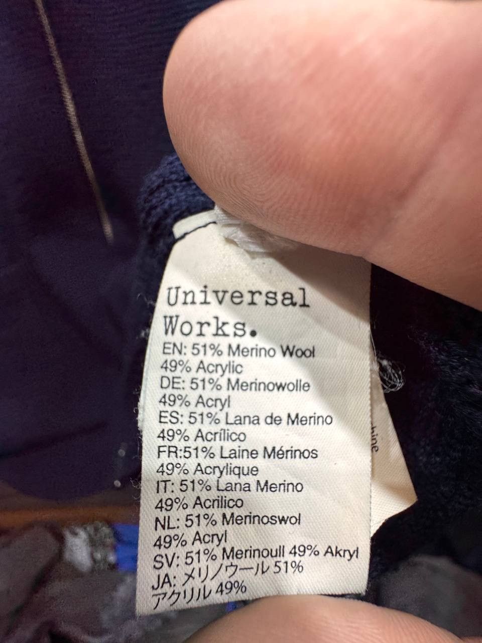 Universal Works Universal Works Zip Knit Cardigan Navy Wool Men’s Sweater Size US S / EU 44-46 / 1 - 12 Thumbnail