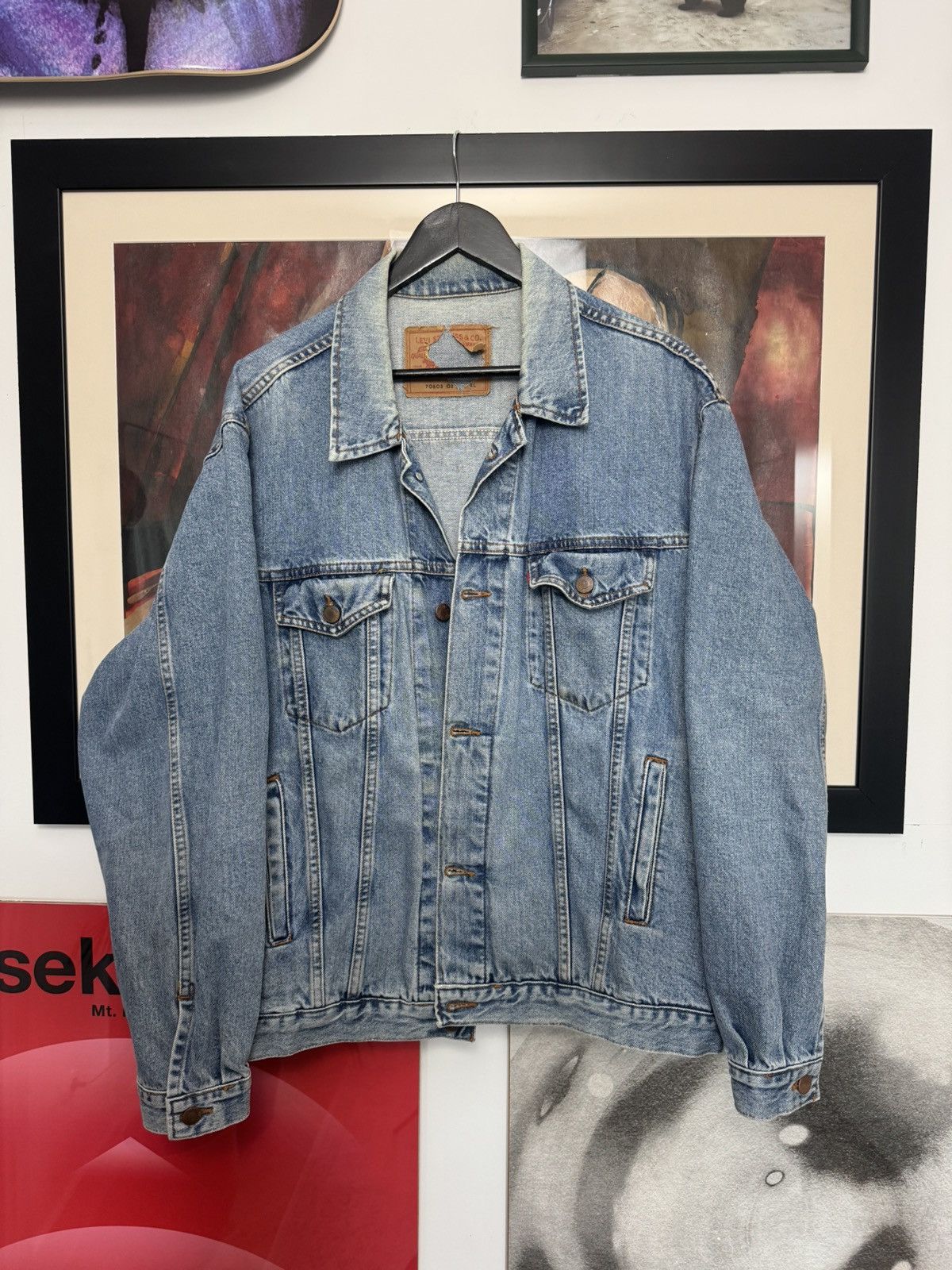 Levi's Levis Vintage Denim Trucker Jacket 70503 90s Jeans Tunisia Size US XL / EU 56 / 4 - 1 Thumbnail