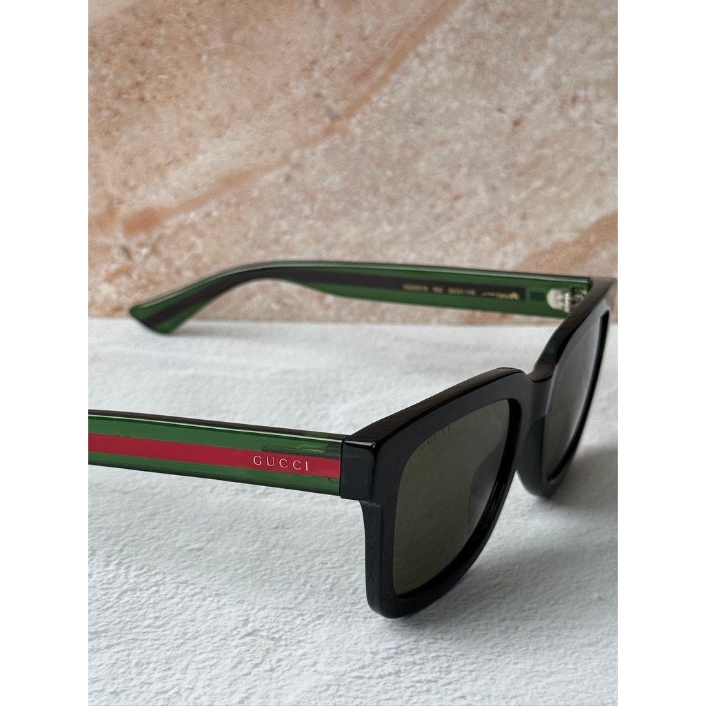 Gucci NEW Gucci GG0001S Black Striped Arm Sunglasses Size ONE SIZE - 4 Thumbnail