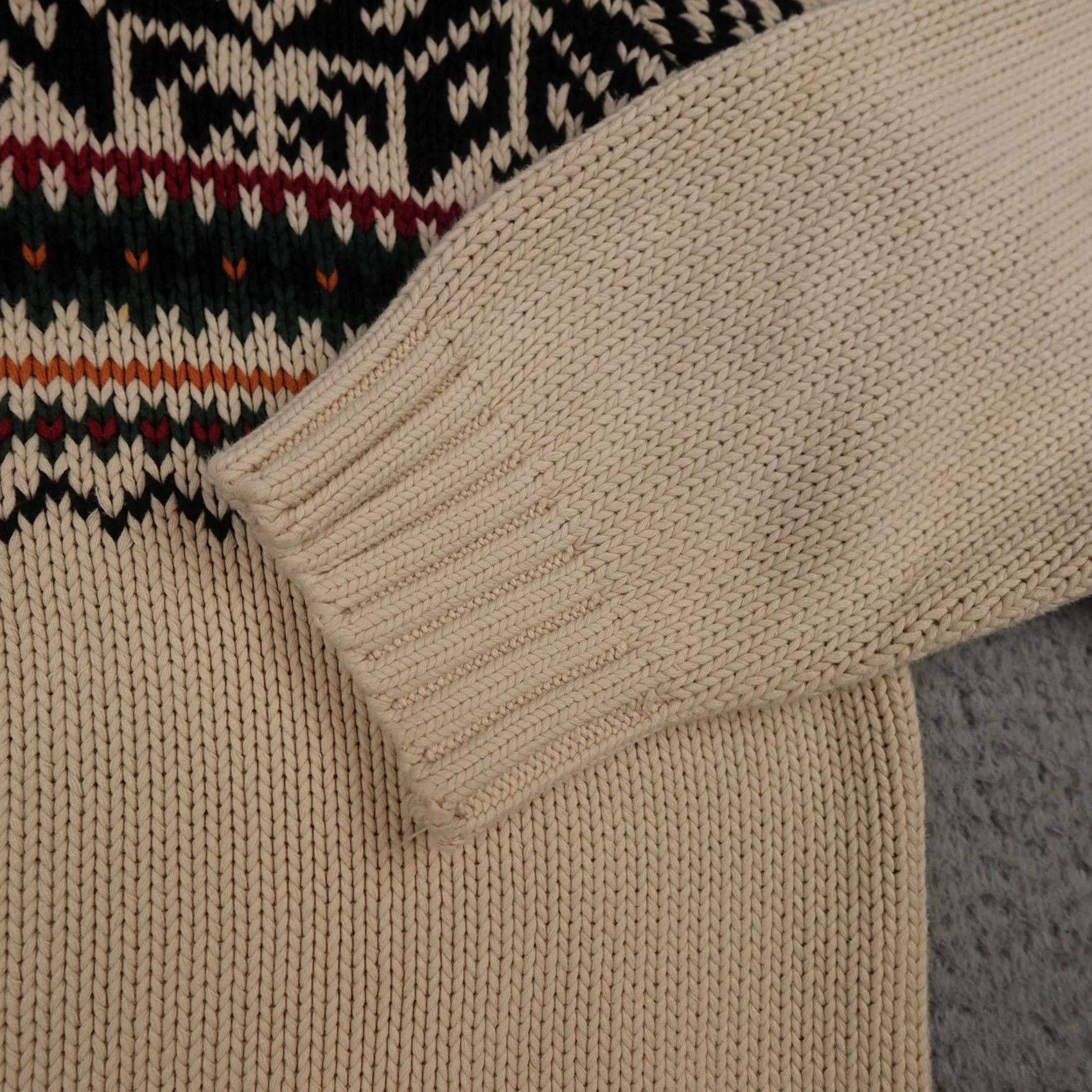 Tommy Hilfiger VINTAGE Tommy Hilfiger Sweater Mens XL Cream Fair Isle Snowflake Cable Knit Crewneck 90s Size US XL / EU 56 / 4 - 6 Thumbnail