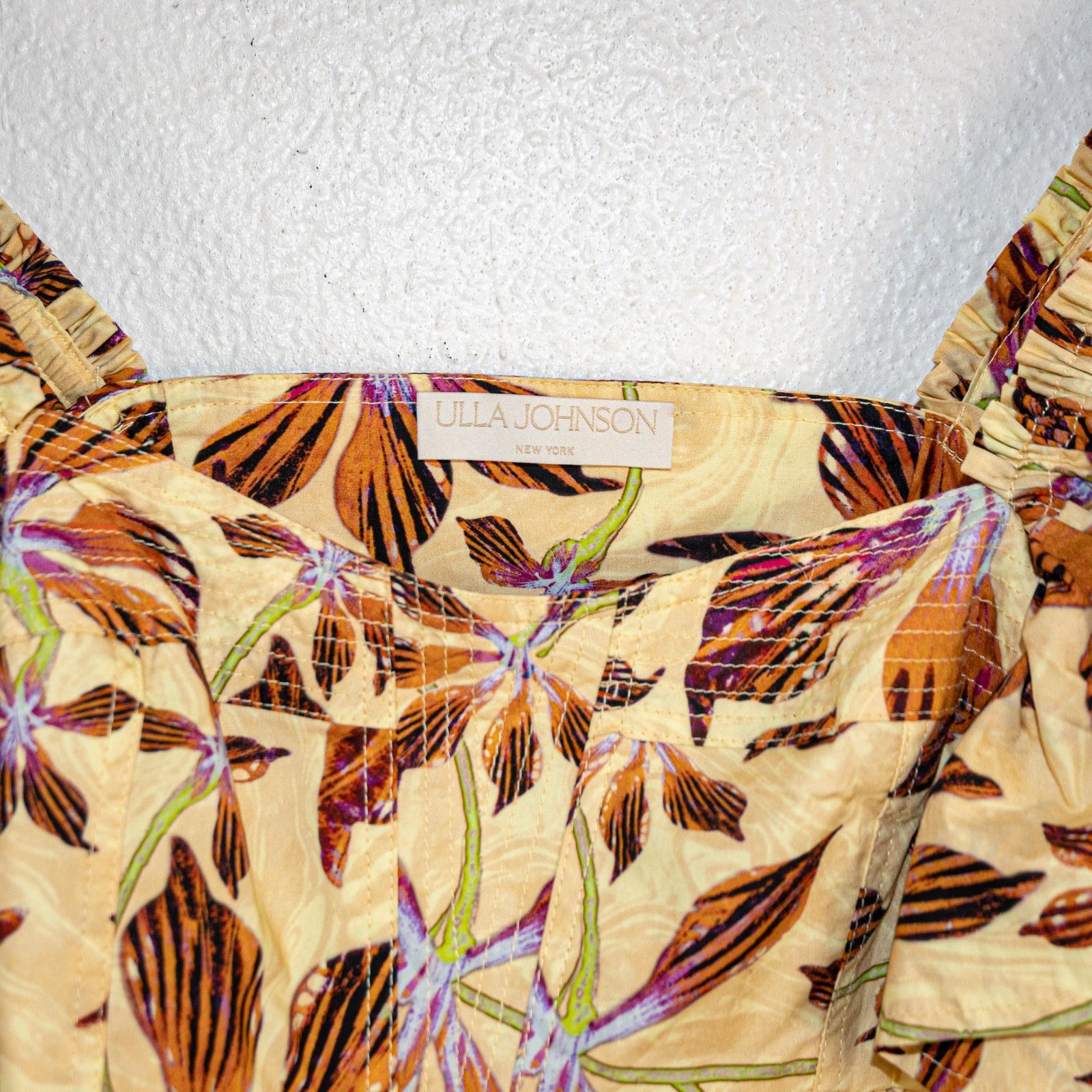 Ulla Johnson Ulla Johnson $320 Romi Top Ruffle Sleeve in Lotus Floral 2 Size XS / US 0-2 / IT 36-38 - 3 Thumbnail