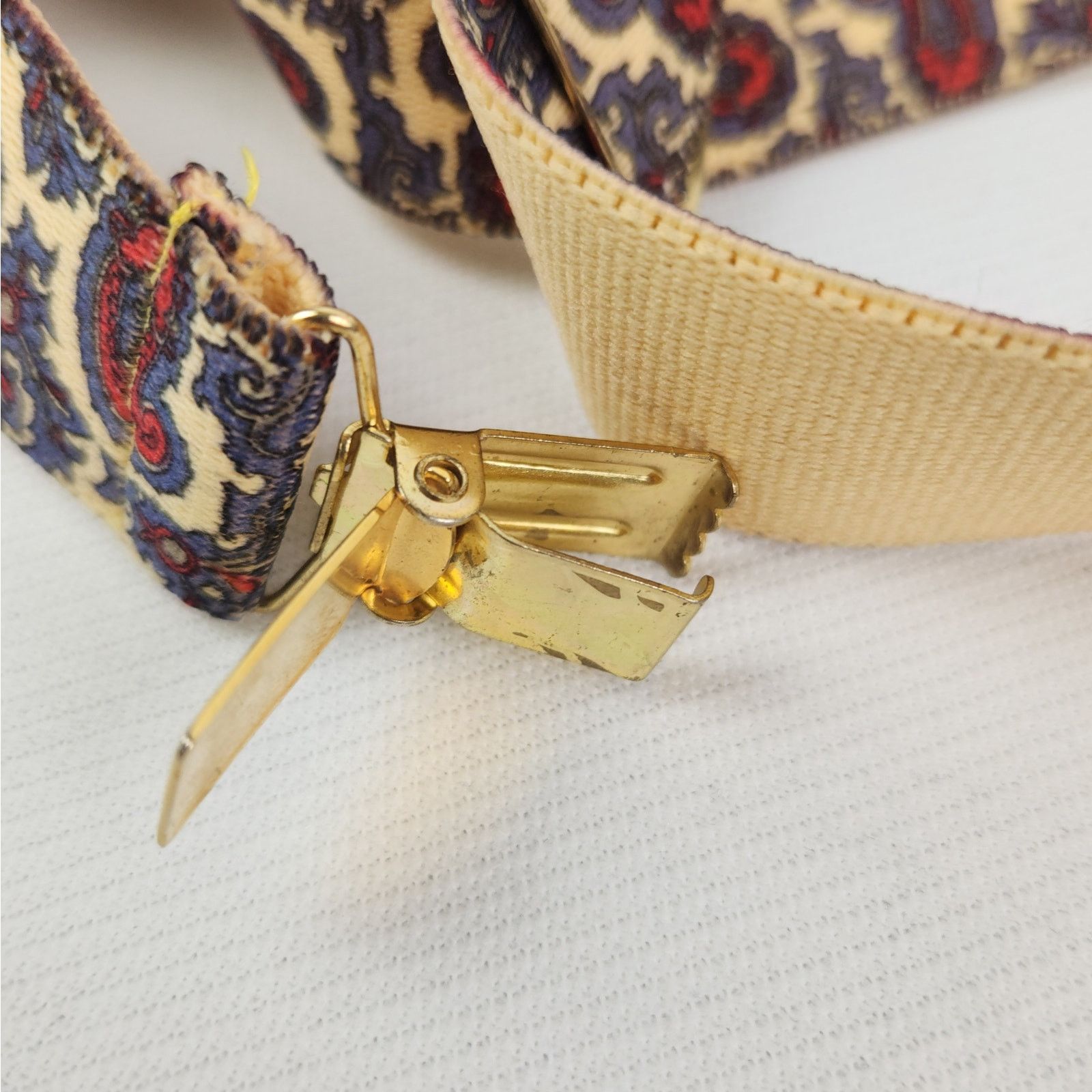 Vintage Vintage Clip On Suspenders West Germany X Paisley Gold Red Size ONE SIZE - 4 Thumbnail