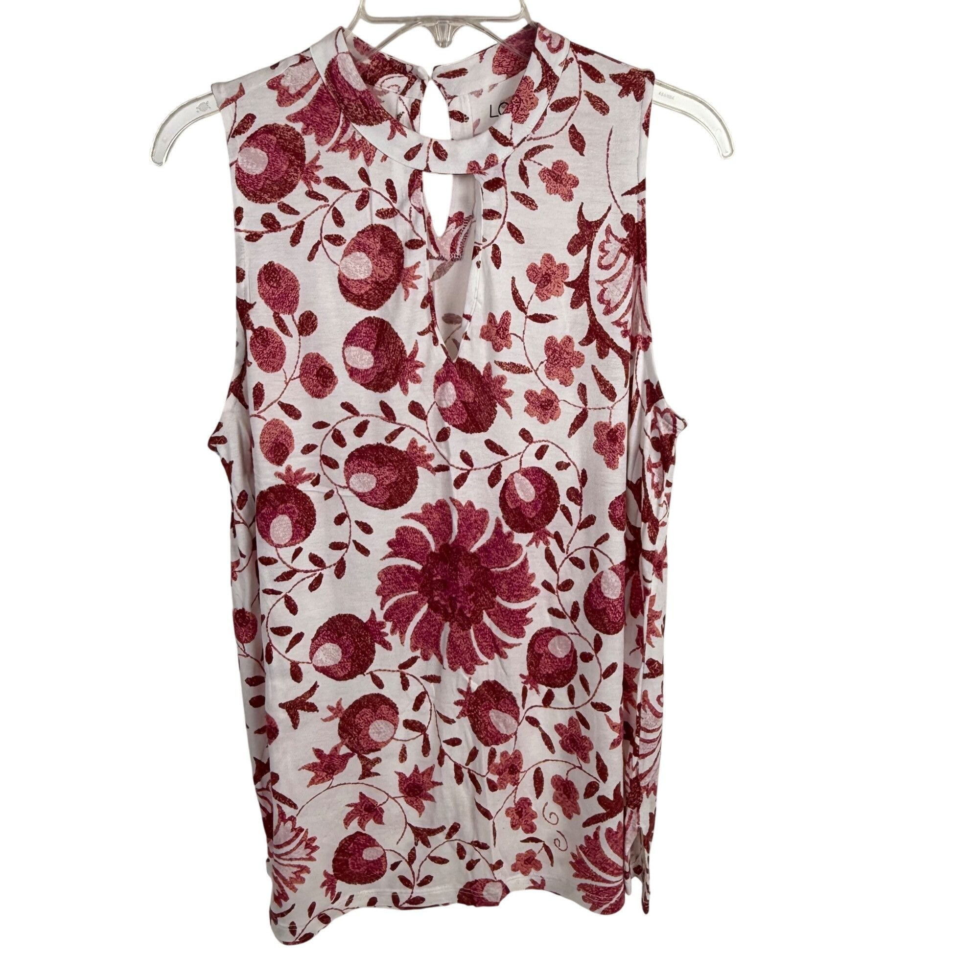 Loft LOFT Outlet Women's Sleeveless Floral Top Keyhole Crew-Neck Size S / US 4 / IT 40 - 1 Thumbnail