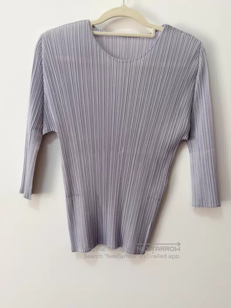 Issey Miyake Issey Miyake Light Grey Ruched Top Size XXL / US 16-18 / IT 52-54 - 2 Thumbnail