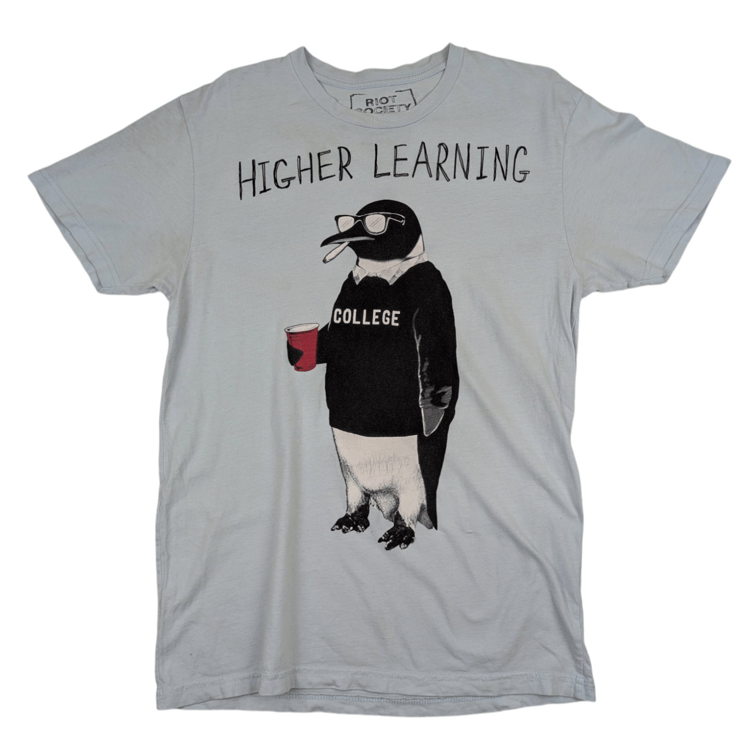 Riot Society RIOT SOCIETY Higher Learning Peguin Graphic T-Shirt Size US S / EU 44-46 / 1 - 2 Thumbnail