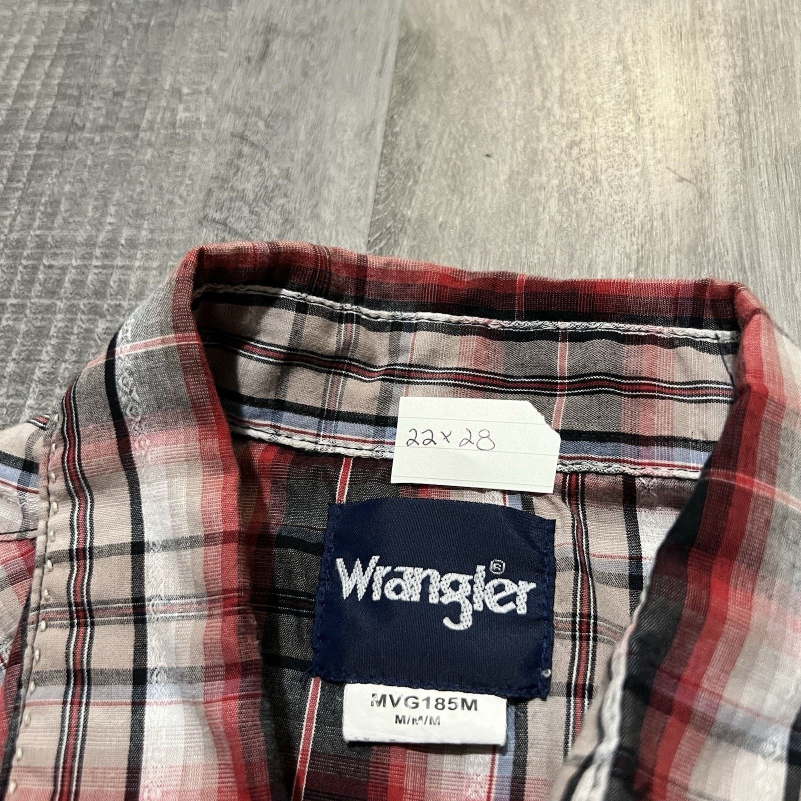 Wrangler Wrangler Black/Red Western Pearl Snap Stitched Plaid M Size US M / EU 48-50 / 2 - 5 Thumbnail