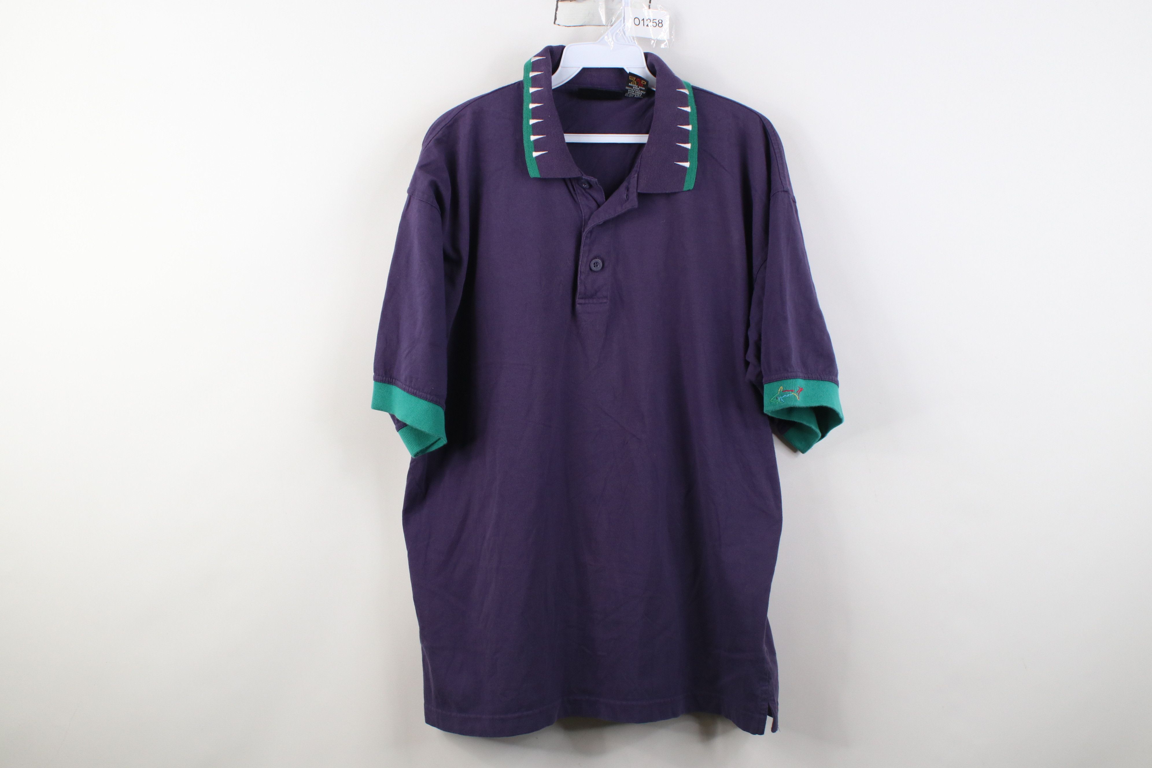 Vintage Vintage 90s Streetwear Geometric Knit Golf Polo Shirt Size US L / EU 52-54 / 3 - 1 Thumbnail