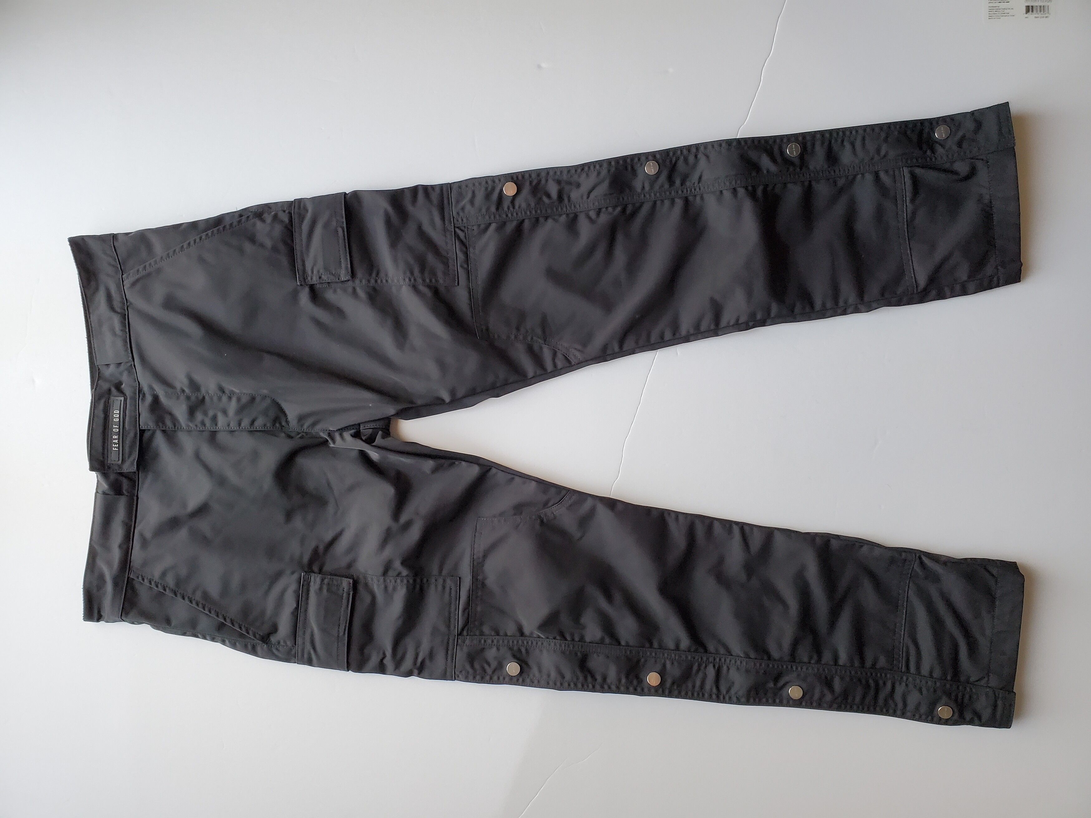 Pre-owned Fear Of God Snap Cargo Pants Black Sixth Collection