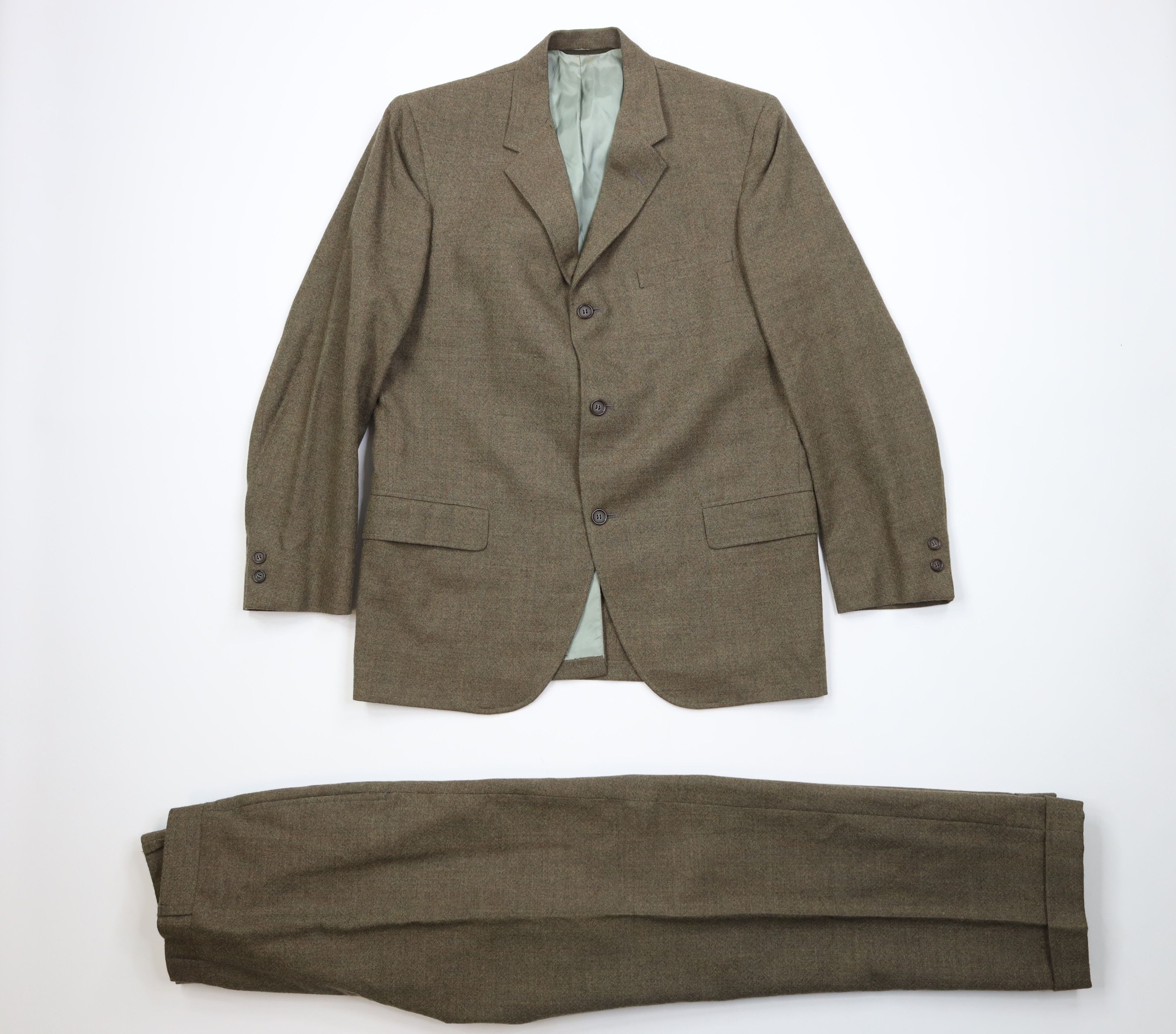 Vintage Vintage 60s Streetwear Wool Tweed 2 Piece Suit Wedding Size 38R - 25 Thumbnail