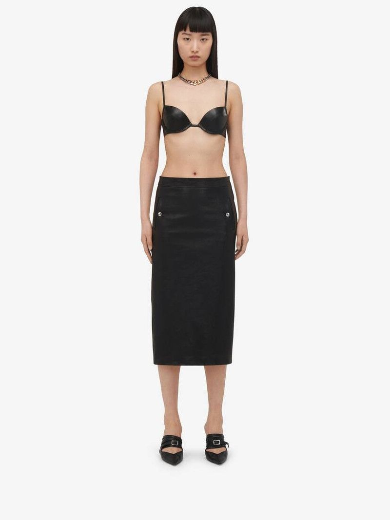 Alexander McQueen o1srvl11e0326 Size: S / Leather Bra in Black Size ONE SIZE - 3 Thumbnail