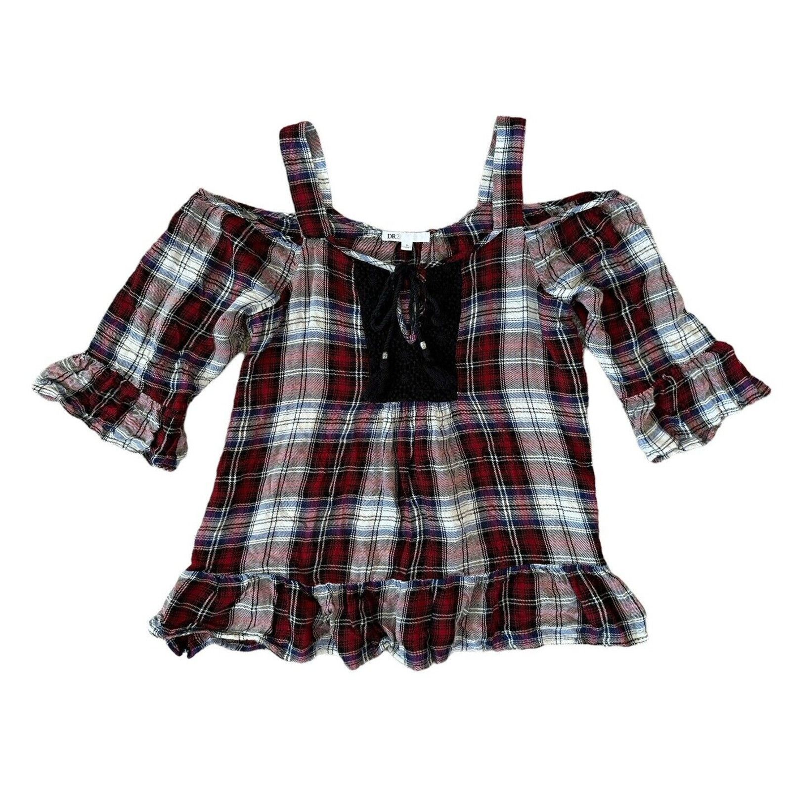 Anthropologie ZAC BROWN Country Western Plaid Upcycled Retro Vintage Shirt Size S / US 4 / IT 40 - 3 Thumbnail