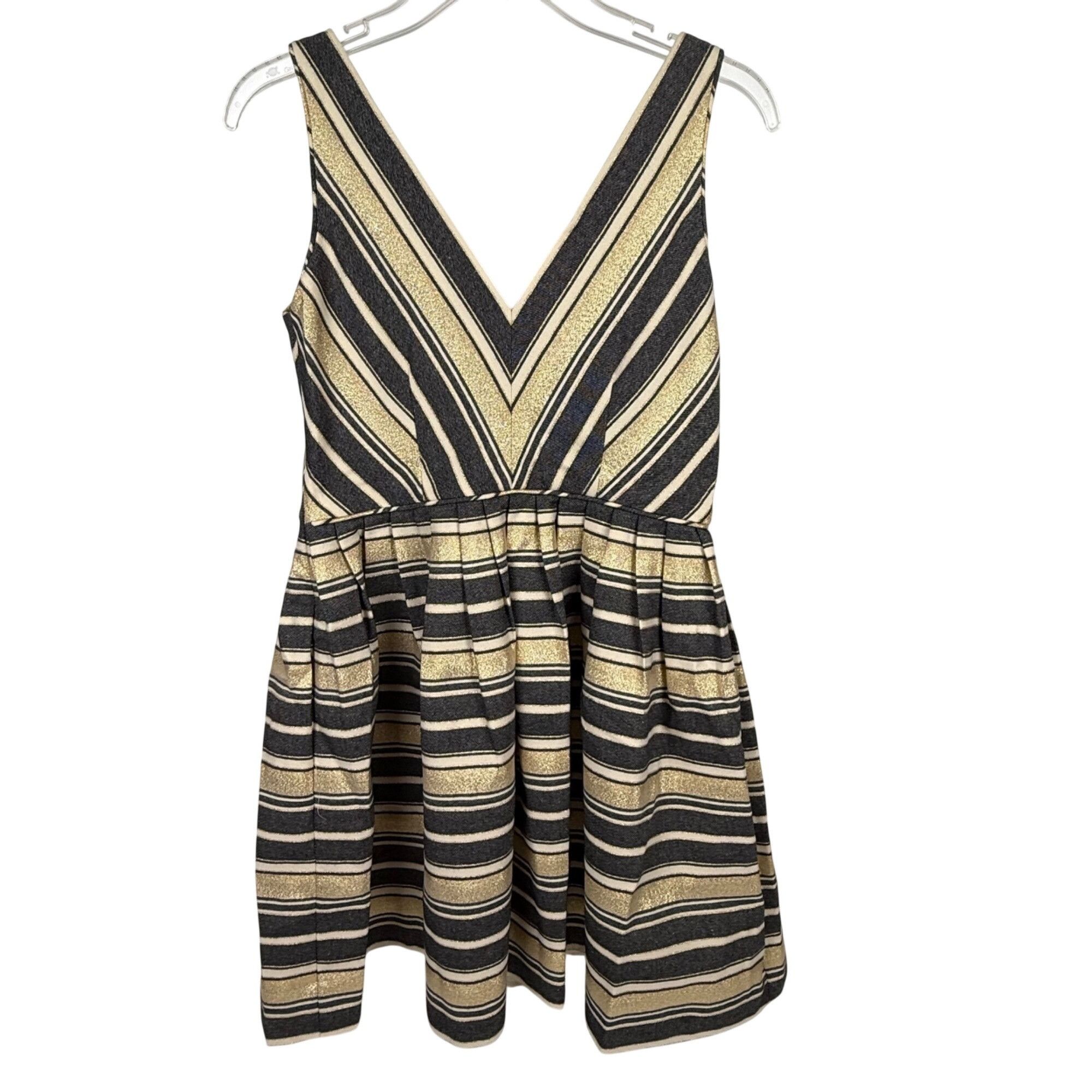 J.Crew J.Crew Sleeveless Metallic Gold/Gray Fit & Flare Cocktail Dr Size M / US 6-8 / IT 42-44 - 1 Thumbnail