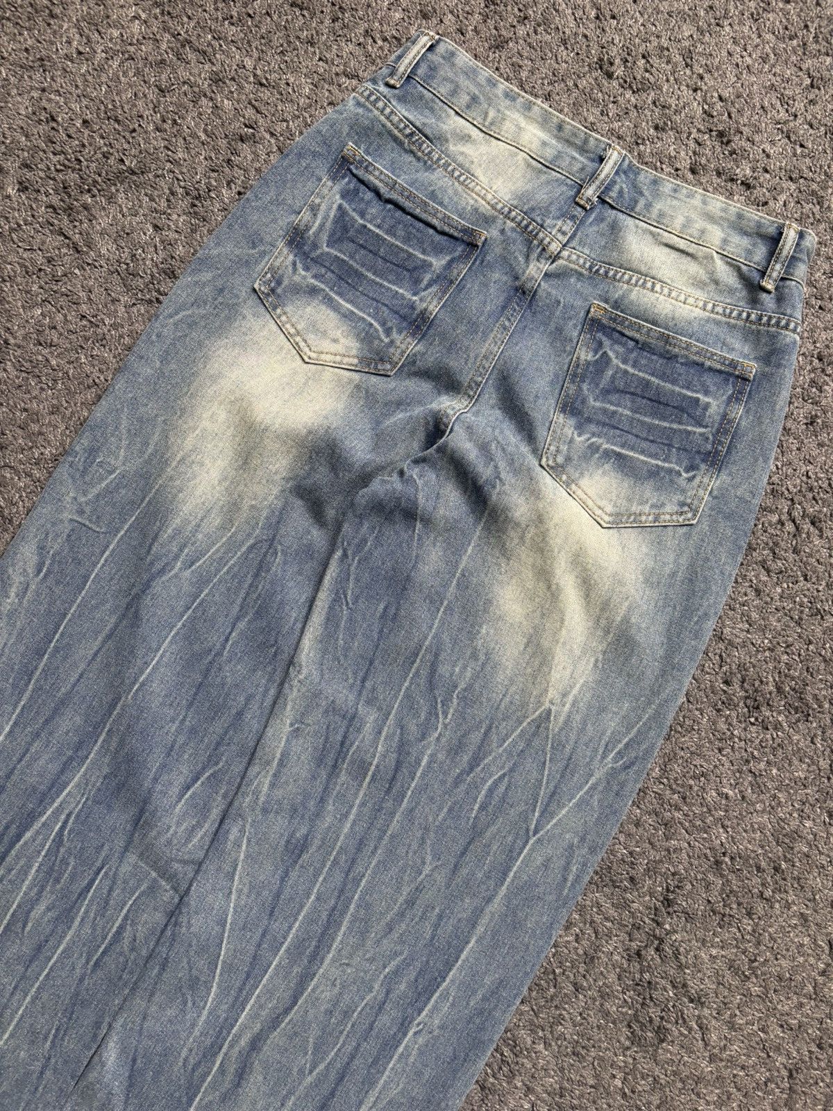 Jean × Vintage Vintage very rare wide leg electric thunder blue baggy jeans Size US 33 - 13 Thumbnail