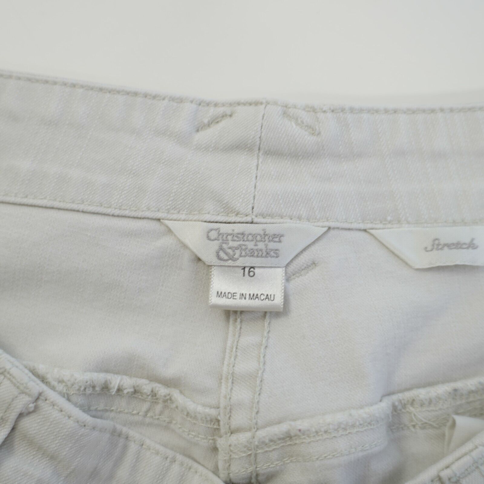 Designer Christopher & Banks White Capri Denim Jeans 16 36/26 High Ri Size 36" / US 14 / IT 50 - 8 Thumbnail