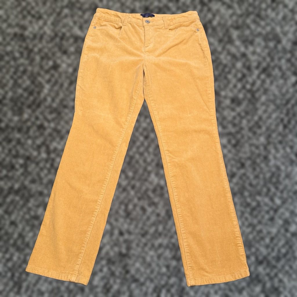 Talbots Talbots Jeans Corduroy 10P Petite Yellow High Waist Straight Women's Jeans Size 32" / US 10 / IT 46 - 1 Thumbnail