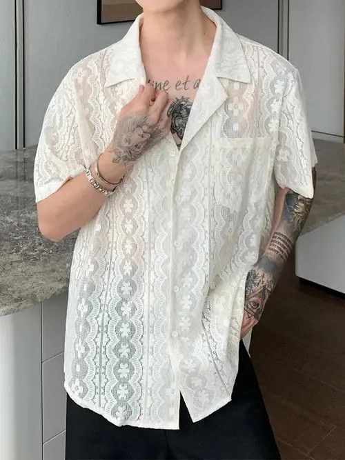 VIBE Mibuki x Kubo Retro design paisley lace cuban collar shirt Size US L / EU 52-54 / 3 - 7 Thumbnail