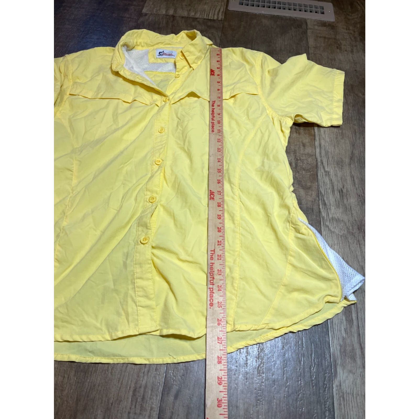 Vintage World Wide Sportsman Shirt Womens XL Yellow Short Sleeve Button-Up Button-Down Vented Fishing Shirt Size XL / US 12-14 / IT 48-50 - 3 Thumbnail
