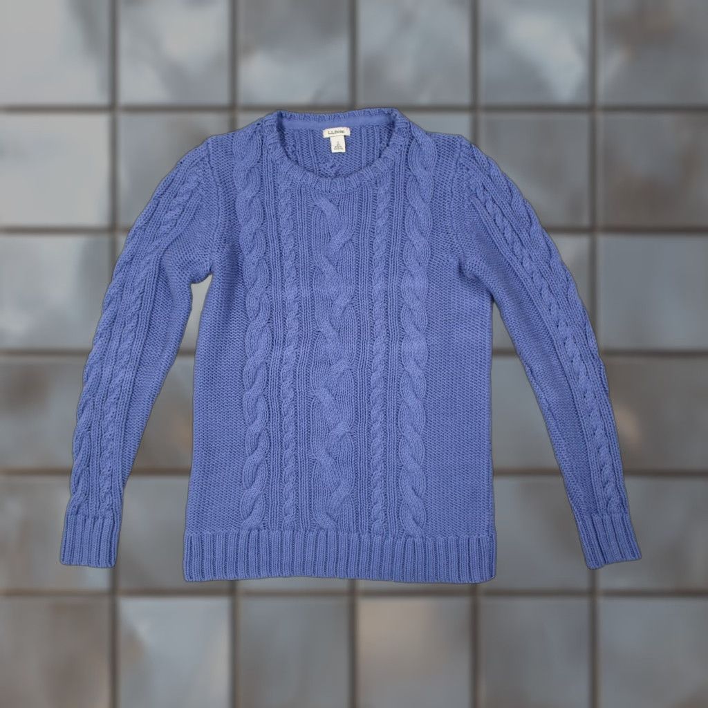 Vintage LL Bean Sweater Women Small Purple Knit Pullover Crew Neck Chunky Grandma Womens Size S / US 4 / IT 40 - 1 Thumbnail