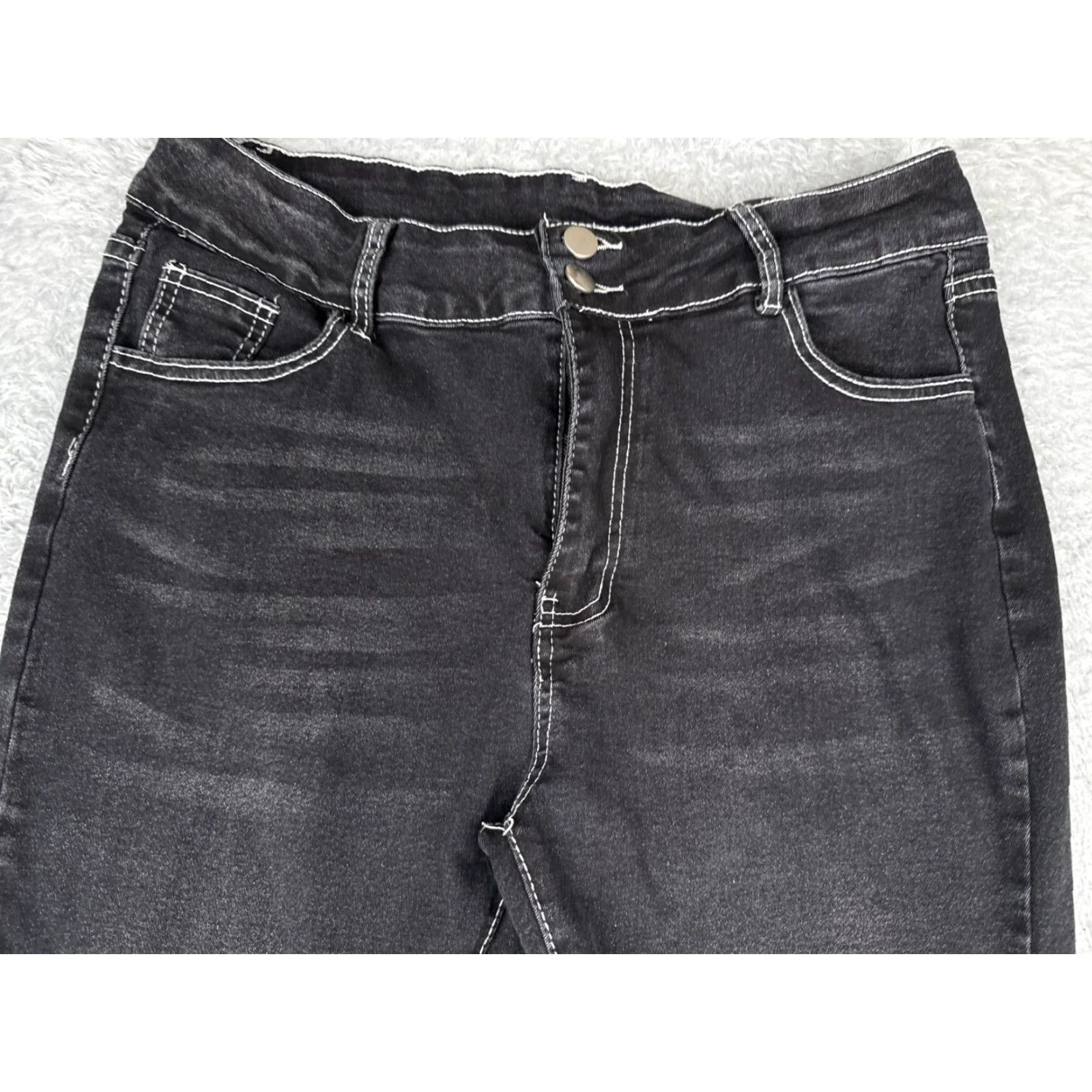 Vintage Vintage Black Denim Bootcut Jeans Women 30 Light Wash High Rise Flared Cotton Blend Size 30" / US 8 / IT 44 - 4 Thumbnail