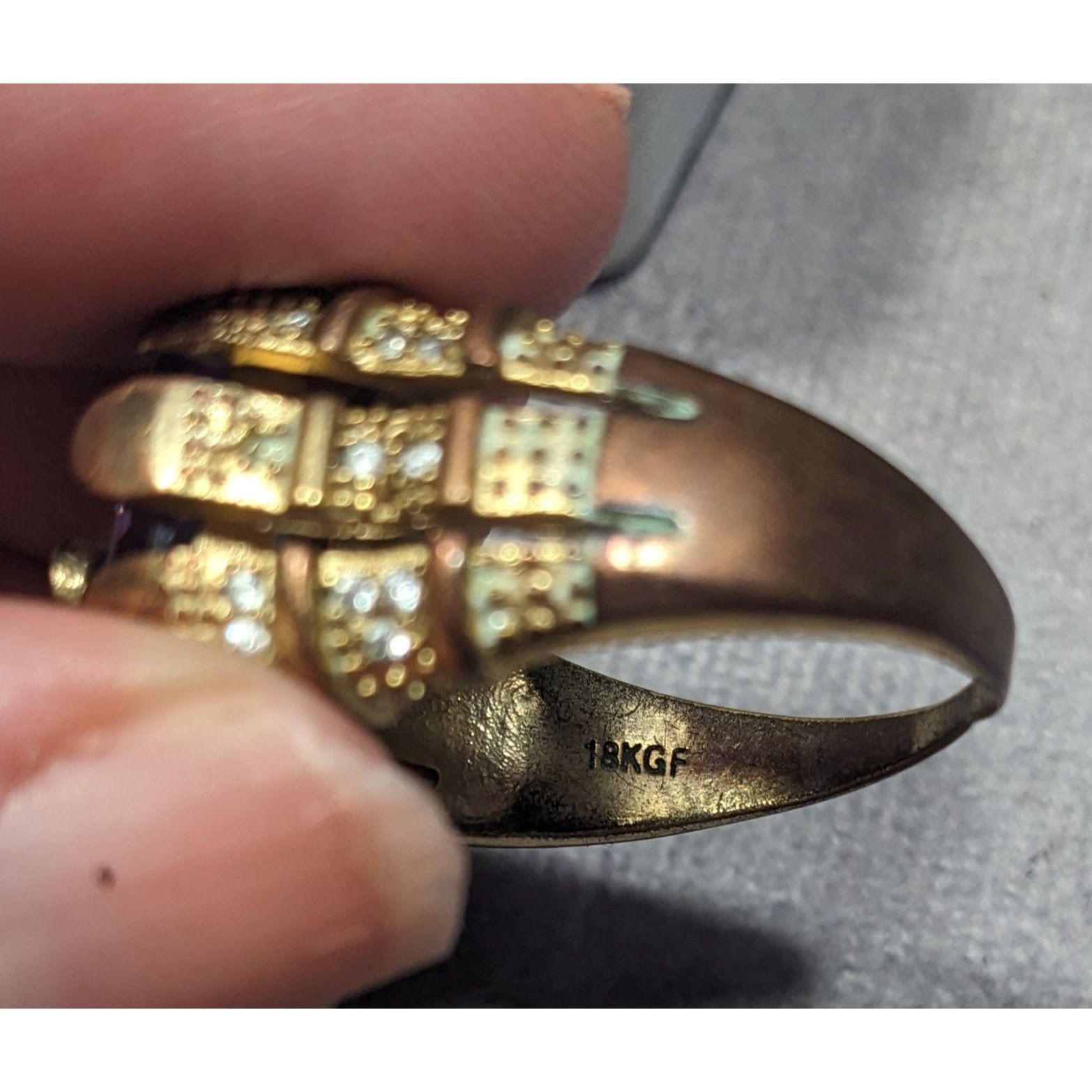 Other Vintage Regal Men's Ring Marked 18K GF With Purple Stone Siz Size ONE SIZE - 14 Thumbnail
