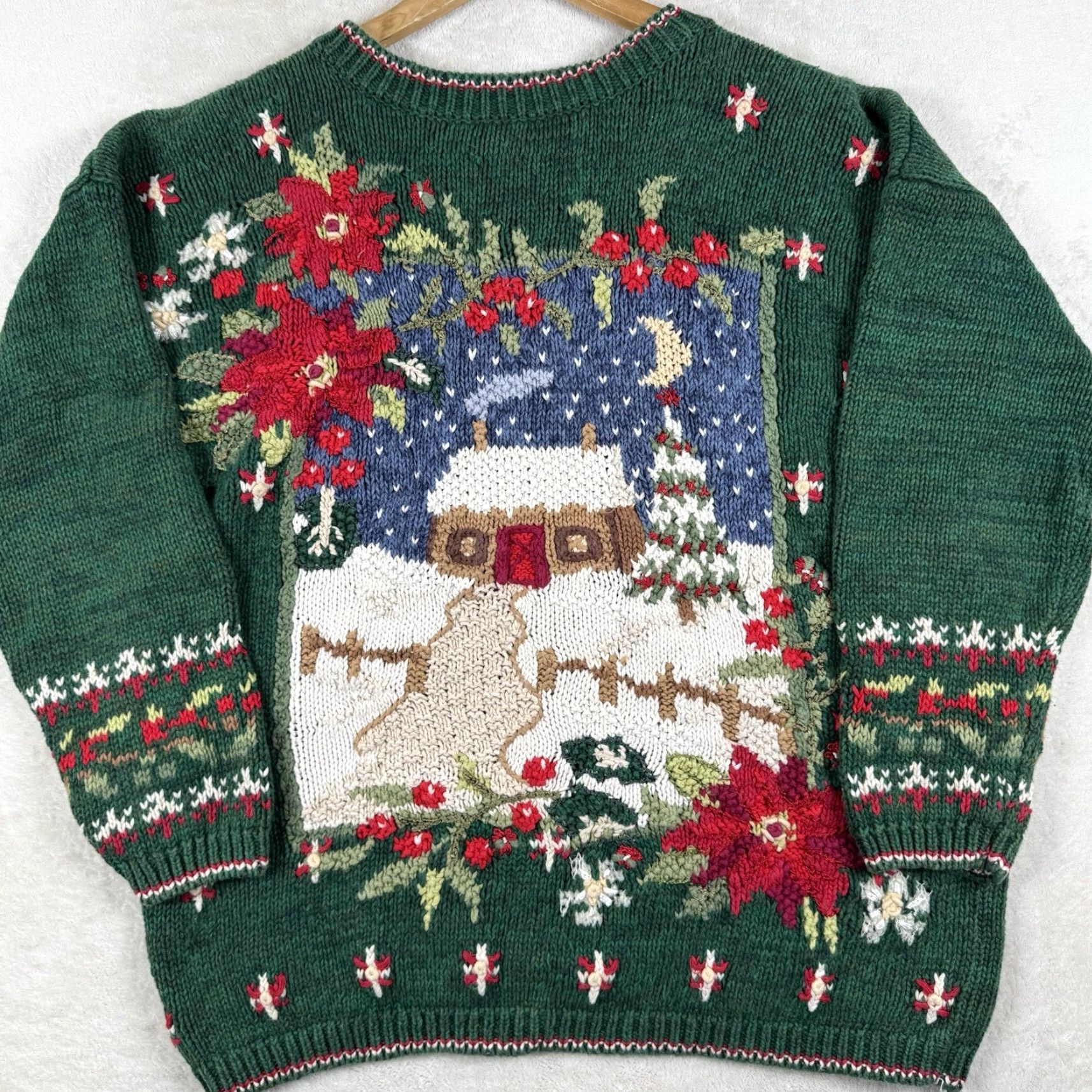 Vintage VINTAGE Tiara International Ugly Christmas Sweater Tree XL Green Embroidered Size XL / US 12-14 / IT 48-50 - 2 Thumbnail