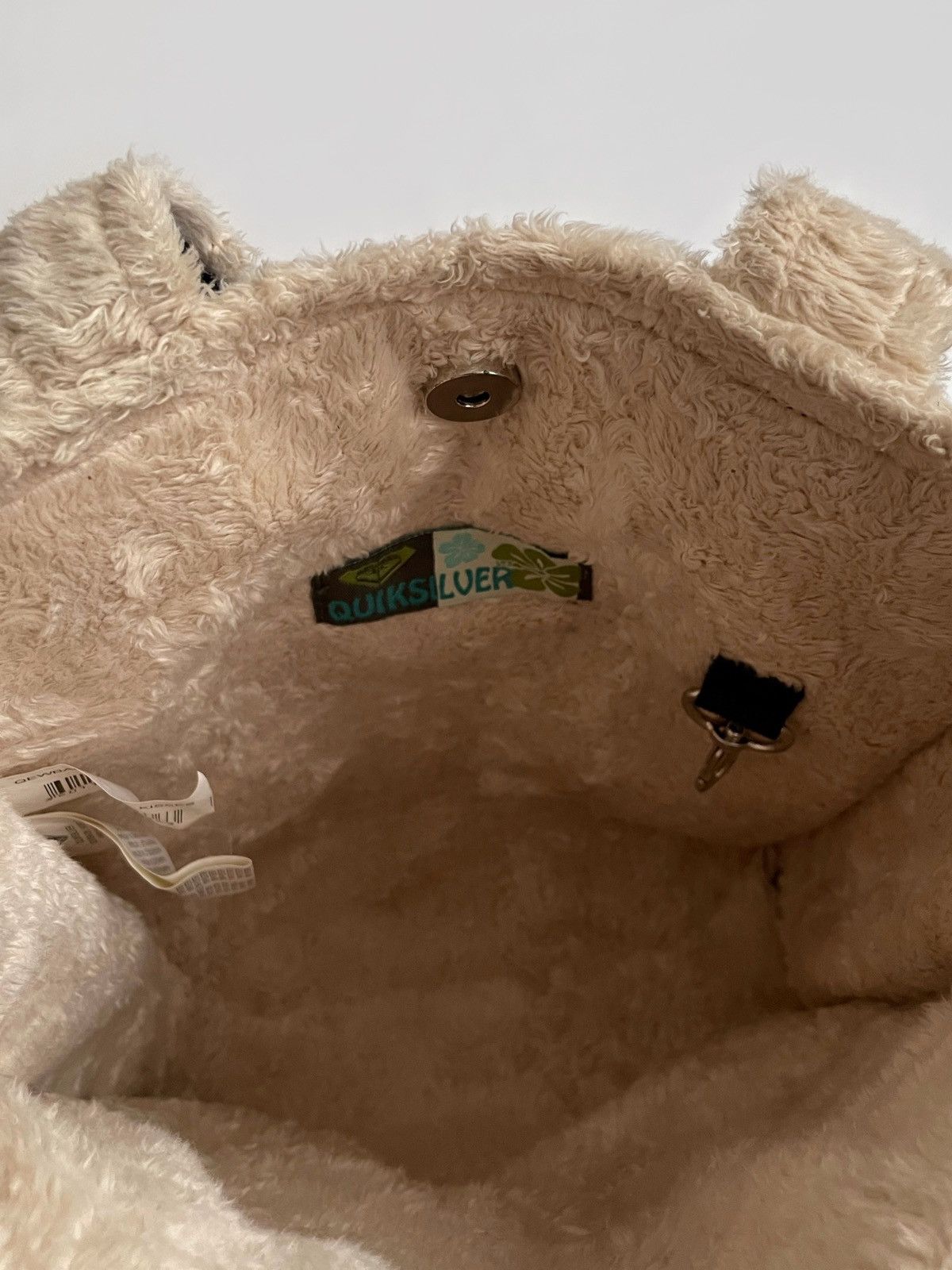 Quiksilver × Vintage Vintage Quiksilver fur/denim shoulder bag 2000s Size ONE SIZE - 7 Thumbnail