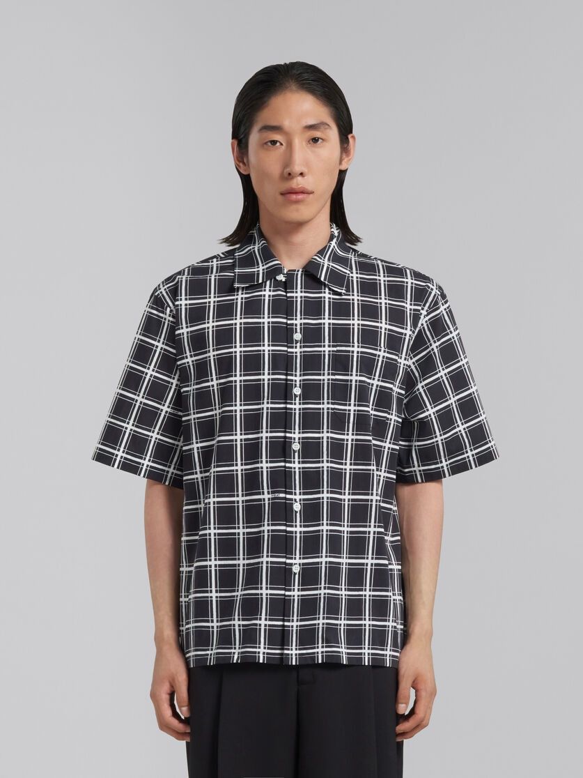 Marni o1w1db10125 Checked Poplin Bowling Shirt in Black Size US XL / EU 56 / 4 - 2 Thumbnail
