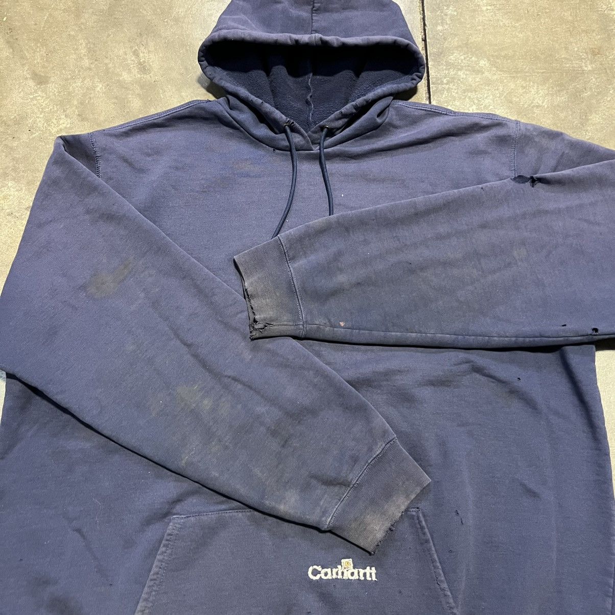 Carhartt × Vintage Vintage Carhartt Hoodie Sweatshirt Faded Thrashed Distressed Size US XXL / EU 58 / 5 - 3 Thumbnail