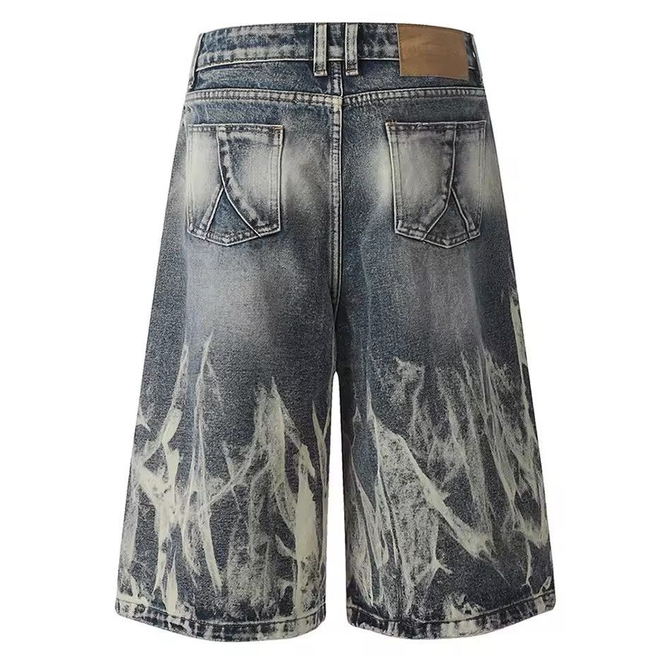 Designer × Vintage Washed Streetwear Tie Dye Loose Wide Leg Shorts Size US 30 / EU 46 - 2 Thumbnail