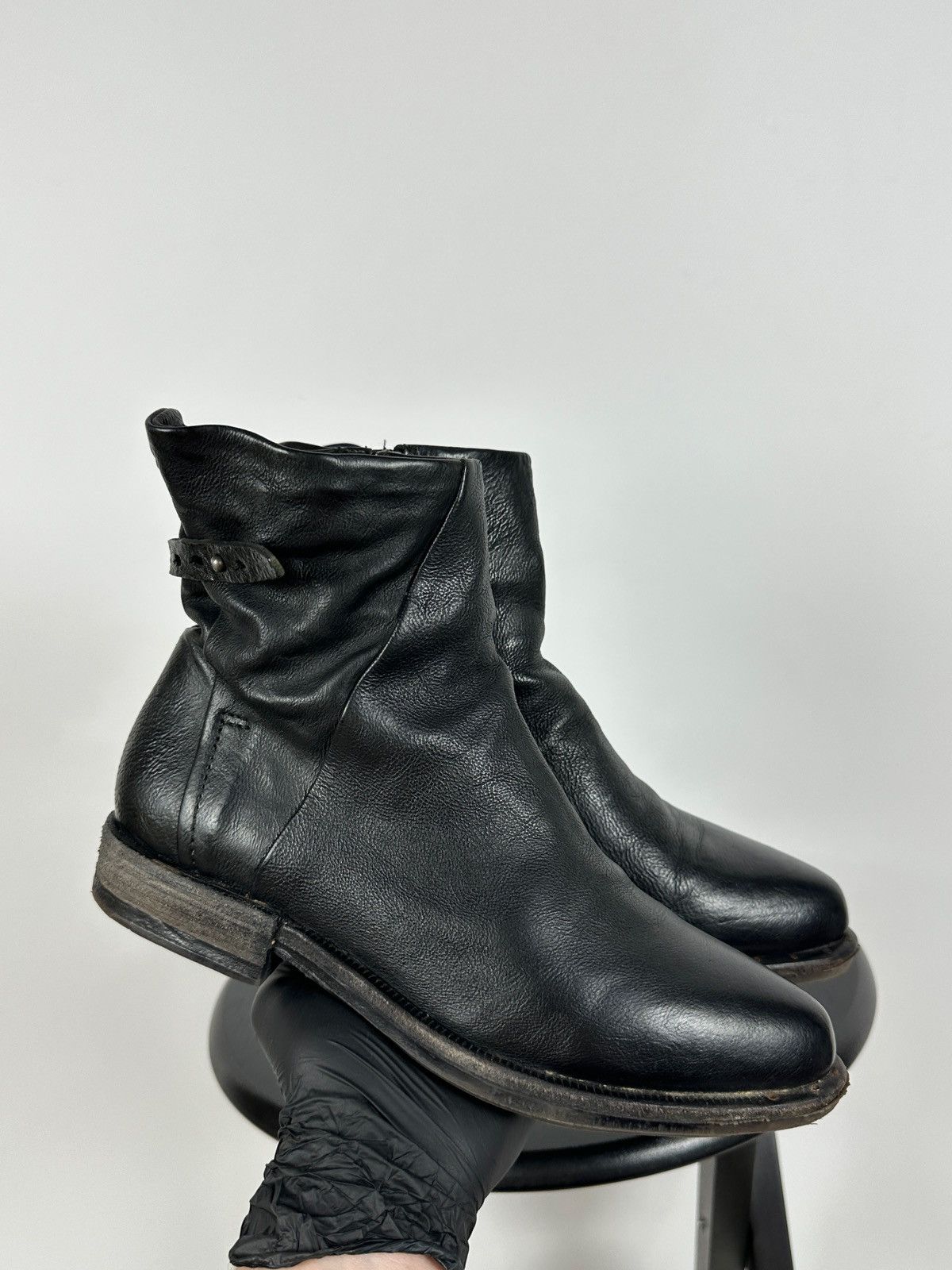 A.S.98 A.S.98. Airstep Black Leather Biker Ankle Boots Size US 8 / IT 38 - 9 Thumbnail