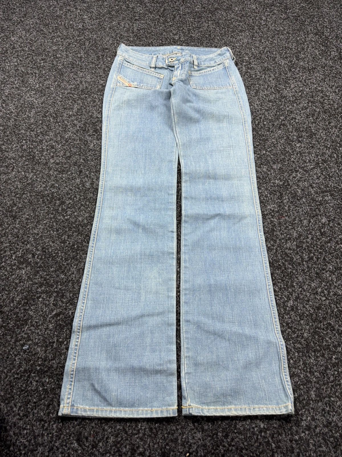 Diesel 90s Retro Diesel P-Hush Y2K Low Rise Flared Denim Jeans Size 27" / US 4 / IT 40 - 5 Thumbnail