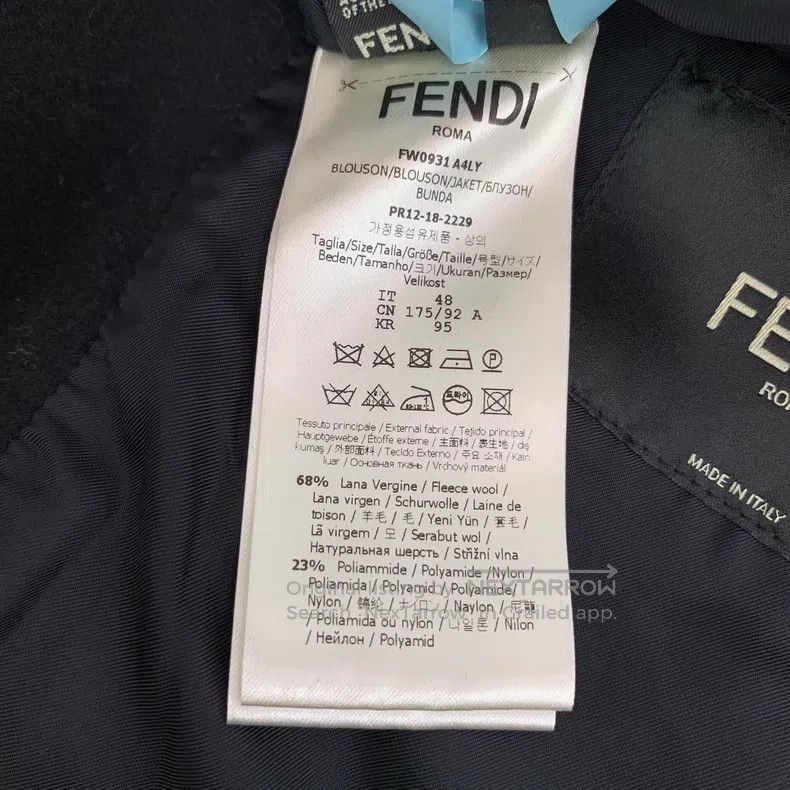Fendi Fendi Black Wool Long Sleeve Baseball Jacket Size US M / EU 48-50 / 2 - 7 Thumbnail