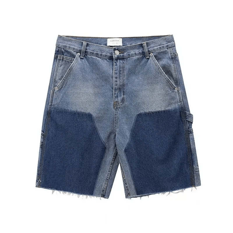 Japanese Brand × Vintage High street patchwork raw edge logging denim shorts Size US 34 / EU 50 - 3 Thumbnail