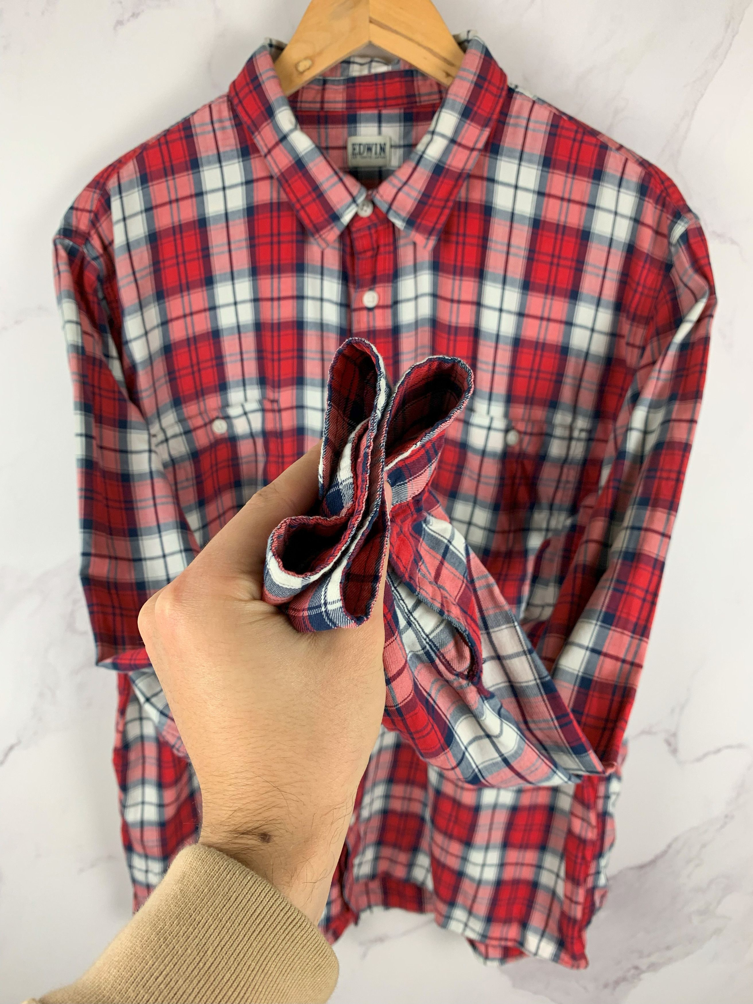 Edwin Edwin Streetwear Button Labour Shirt Checked Size XL Size US XL / EU 56 / 4 - 11 Thumbnail
