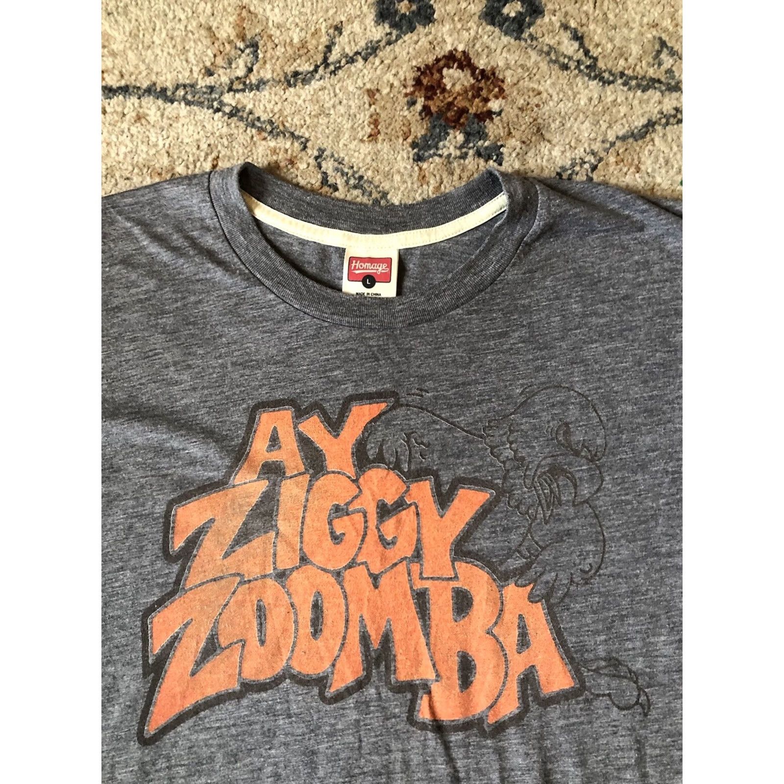 Vintage Homage Shirt T-Shirt Gray L Mens College AY ZIGGY ZOOMBA BGSU Falcons Graphic Print Crew Neck Short Sleeve Size US L / EU 52-54 / 3 - 6 Thumbnail