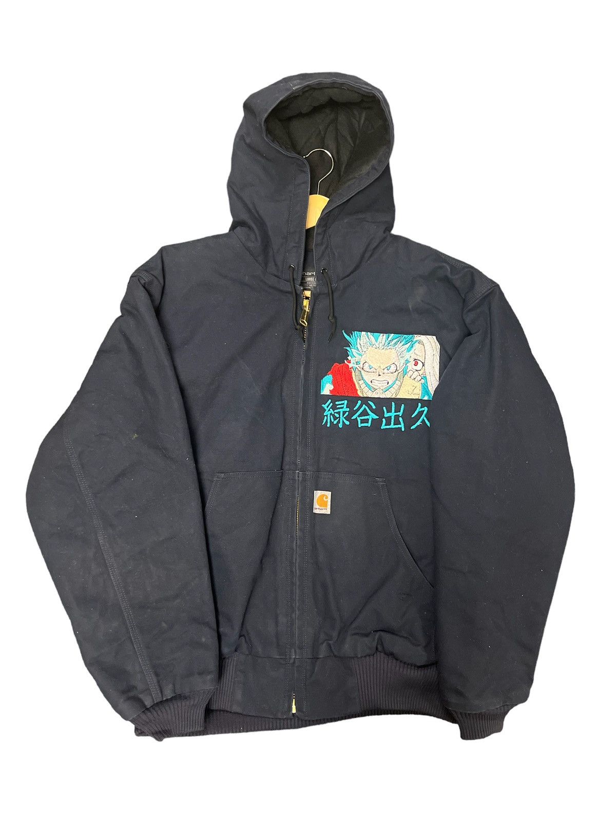 image of Carhartt My Hero Academia Vintage Carhart Coat Super Navy Anime in Black, Men's (Size XL)