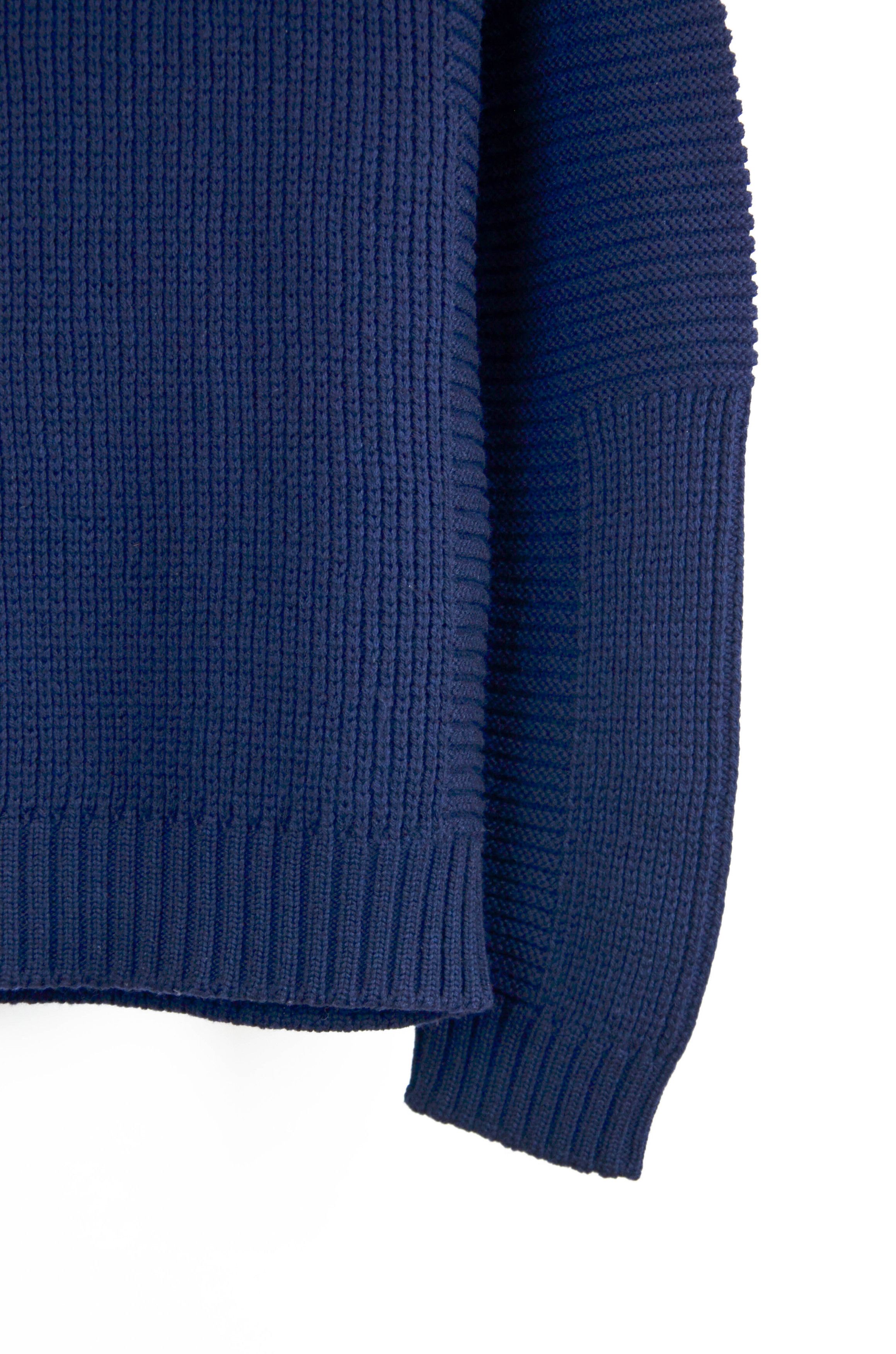 Fendi Fendi Navy Heavy Ribbed Mock Neck Sweater – 50 IT Size US L / EU 52-54 / 3 - 4 Thumbnail