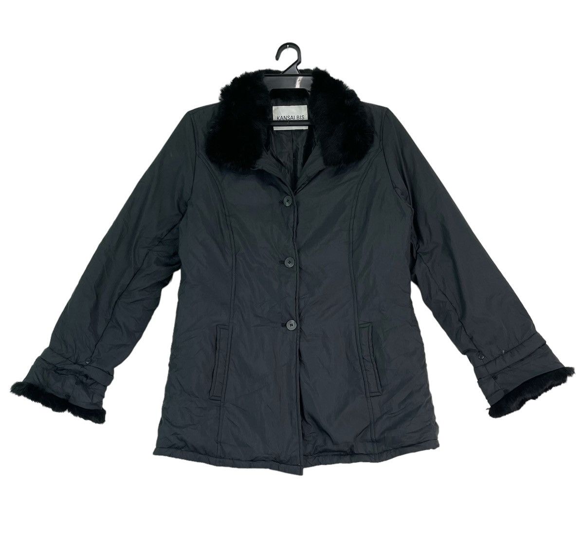Kansai Yamamoto Vtg 90s Kansai Bis by Kansai Yamamoto fur trim down jacket Size M / US 6-8 / IT 42-44 - 1 Thumbnail