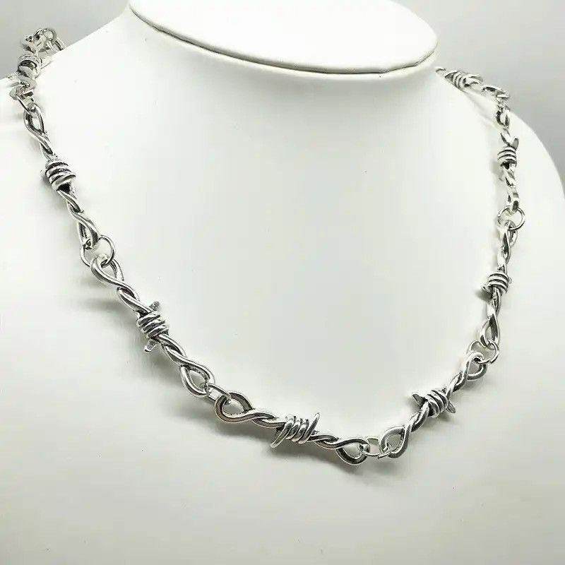 Jewelry Barbed wire thorns punk choker necklace Size ONE SIZE - 3 Thumbnail