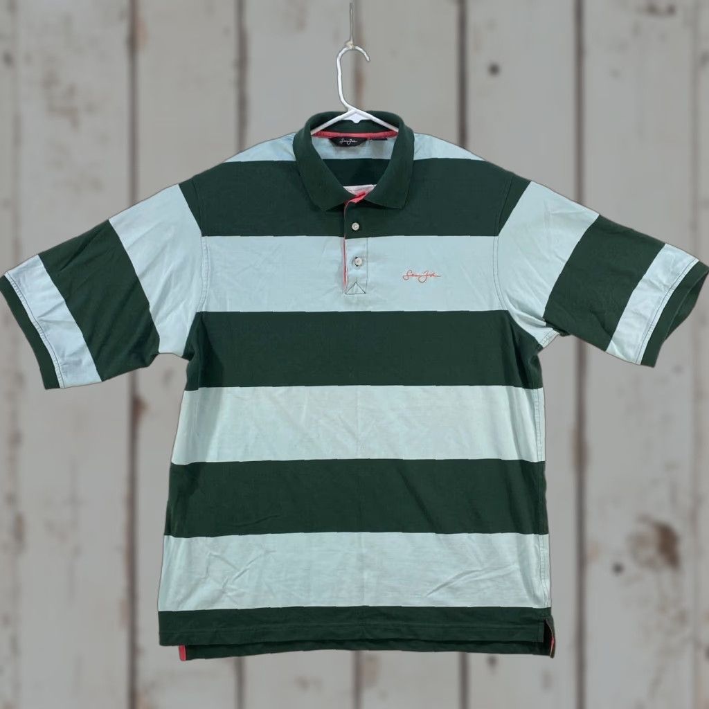 Sean John VINTAGE Sean John Polo Shirt Mens 3XL XXXL Green Striped Short Sleeve Embroidered Size US XXL / EU 58 / 5 - 1 Thumbnail