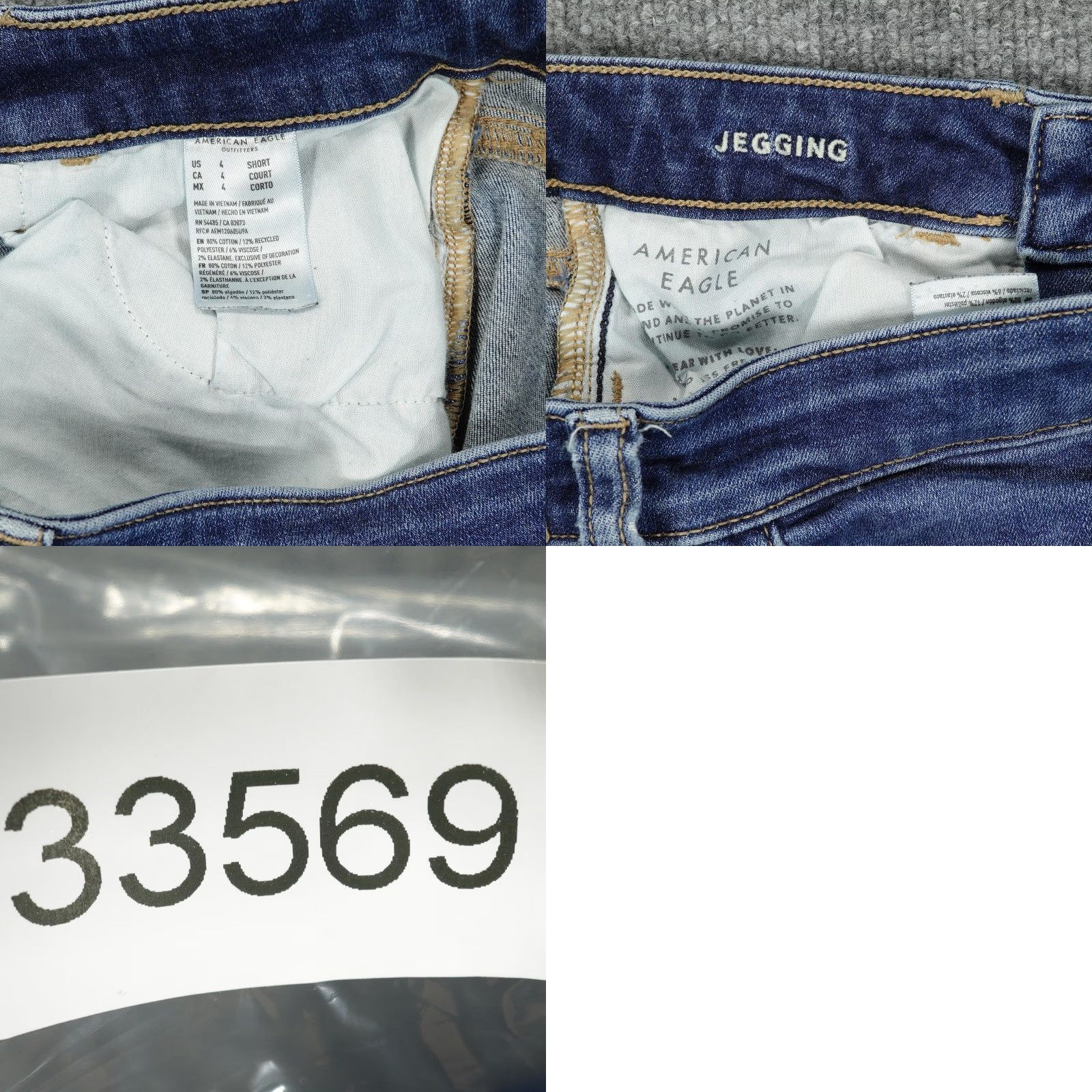 American Eagle Outfitters American Eagle Jeans Womens 4 Short Blue Jegging Next Level Stretch Distressed Size 27" / US 4 / IT 40 - 8 Thumbnail